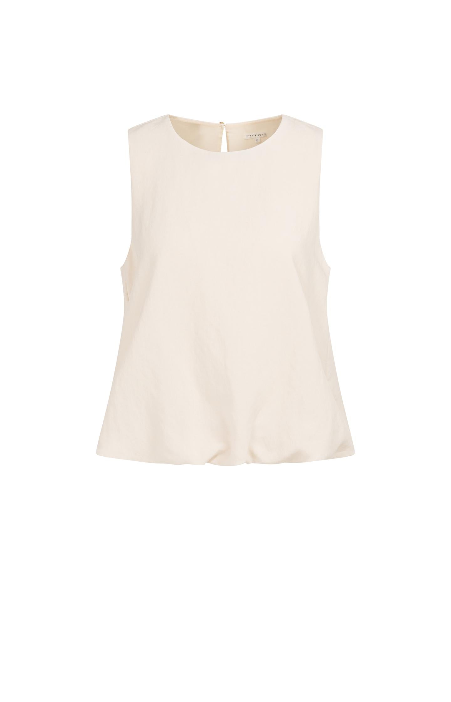 Sleeveless woven top with balloon hem - Type: product