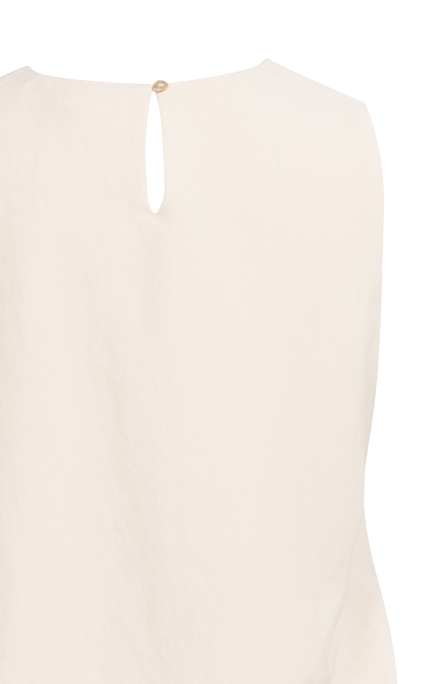 Sleeveless woven top with balloon hem