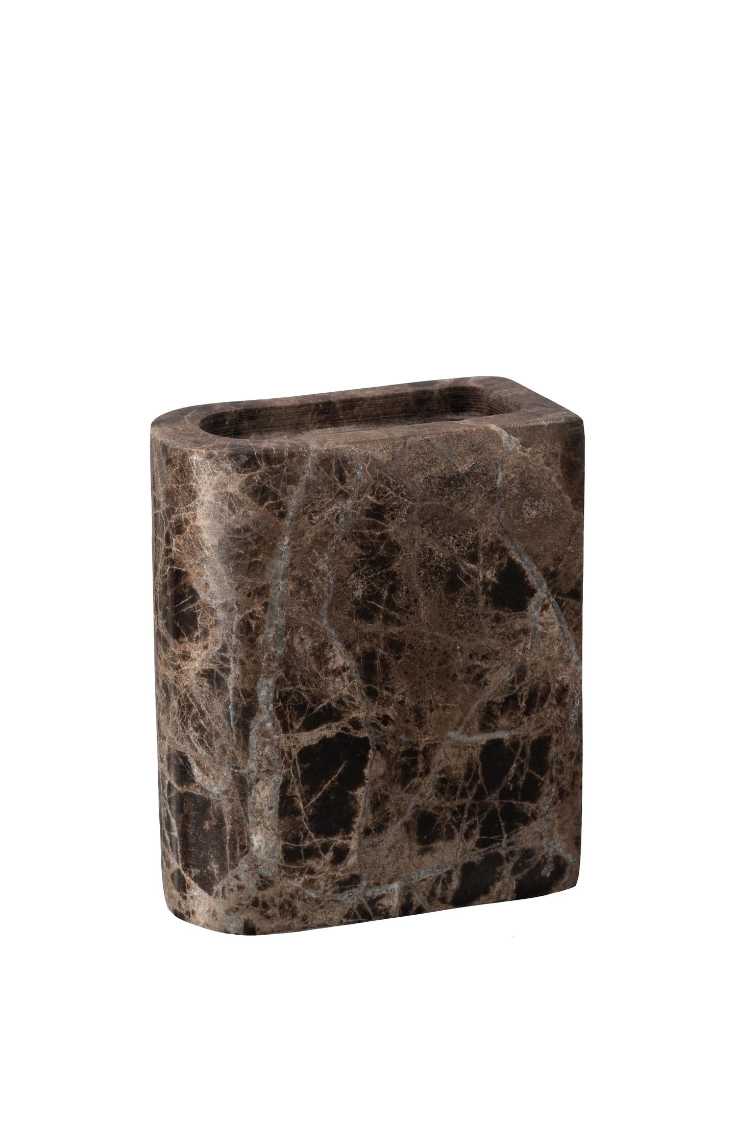 Small rectangular marble candle holder - Type: product