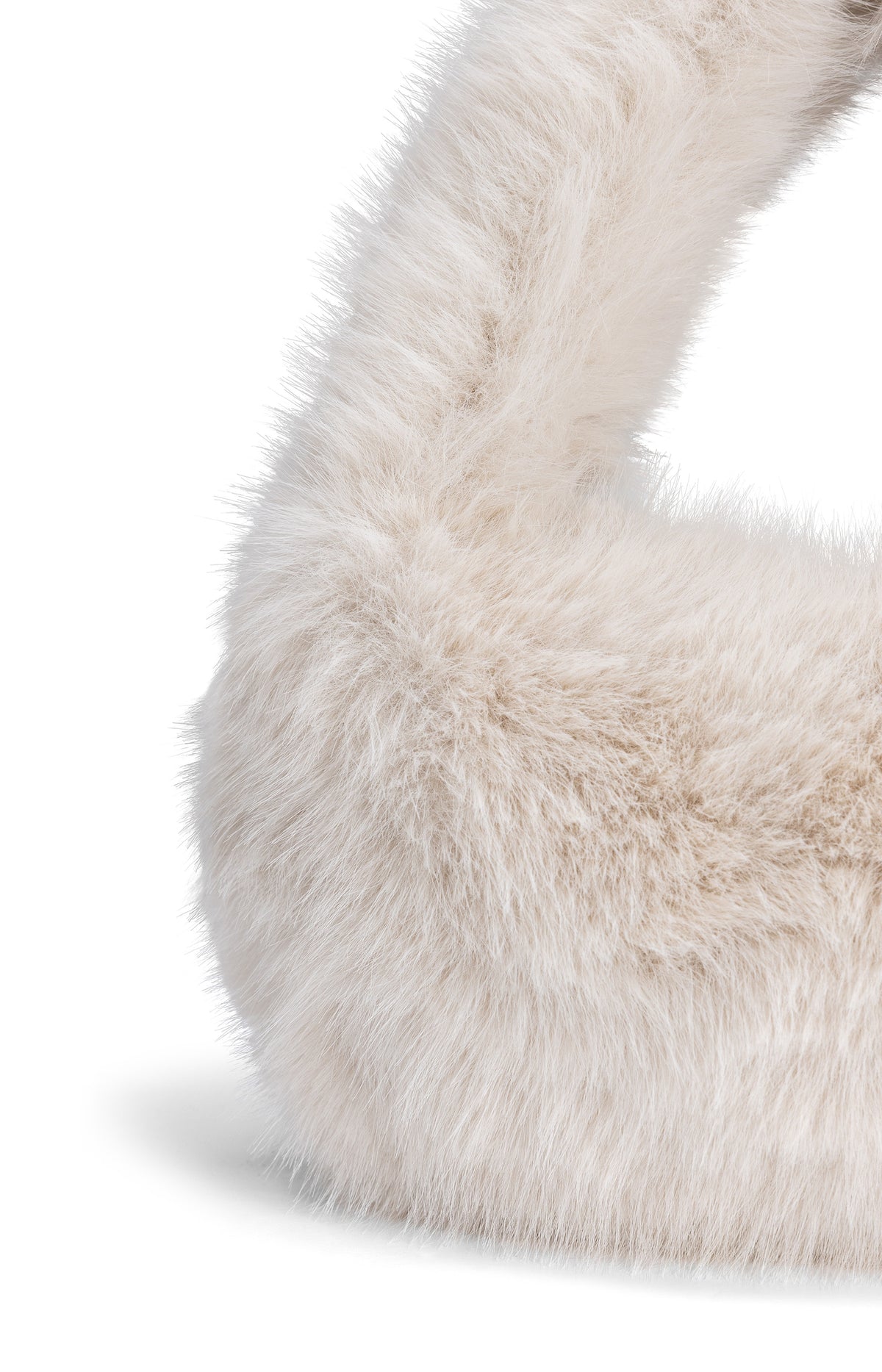Kleine runde Tasche aus Fellimitat - Pure Cashmere Grey