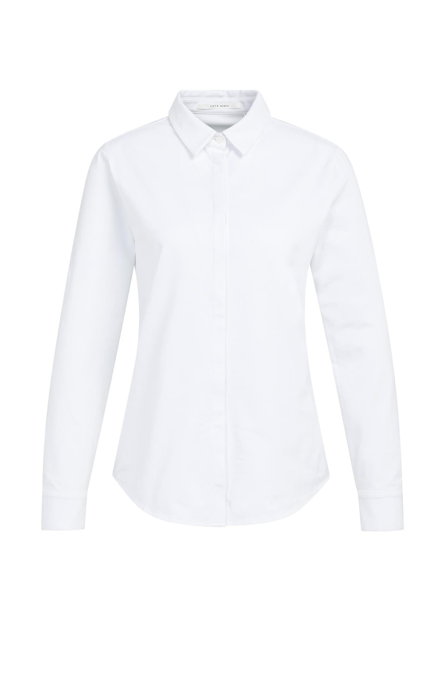 Basic fitted blouse with blind button closure - Type: product