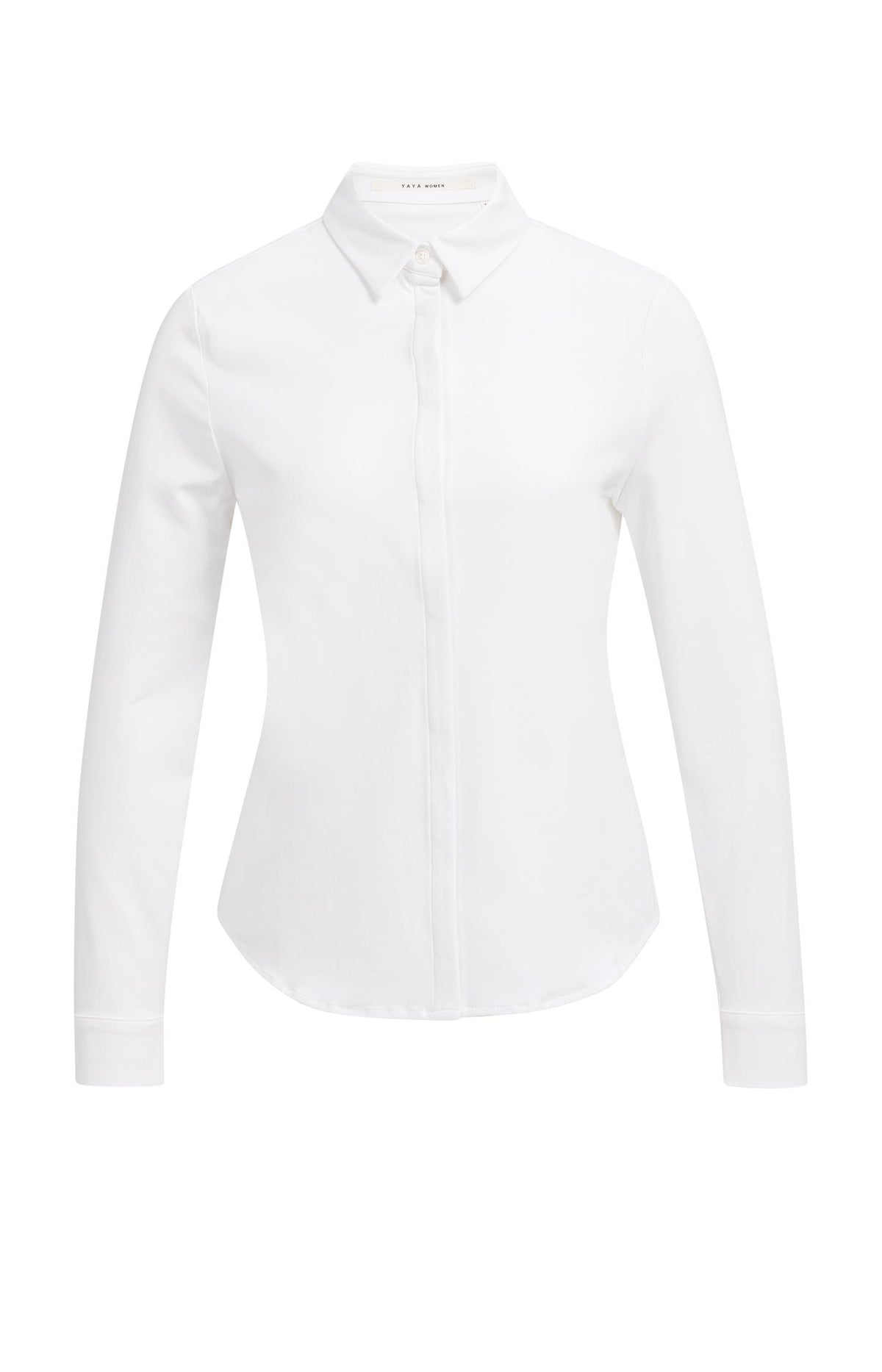 Basic fitted blouse with blind button closure