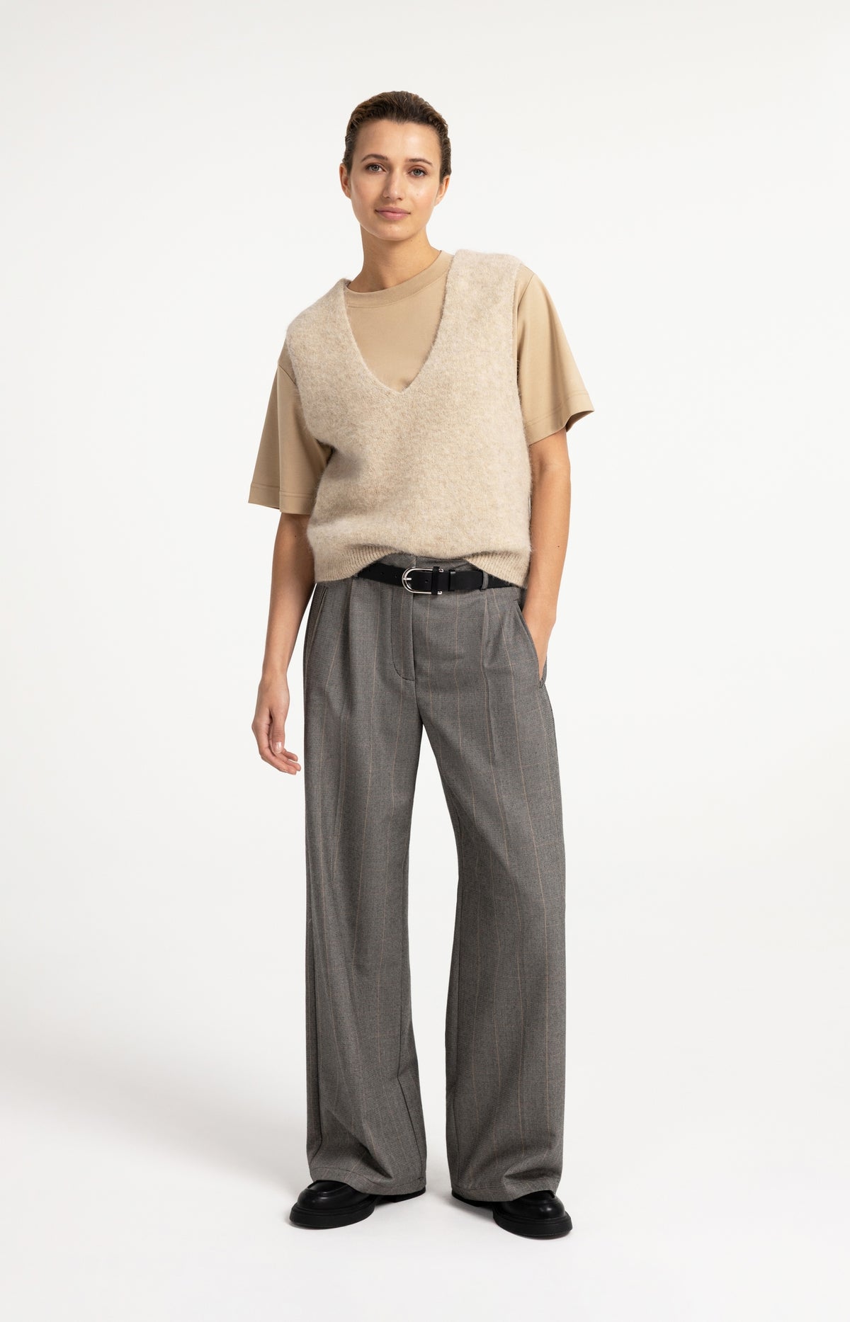 Soft knit spencer with deep V-neck
