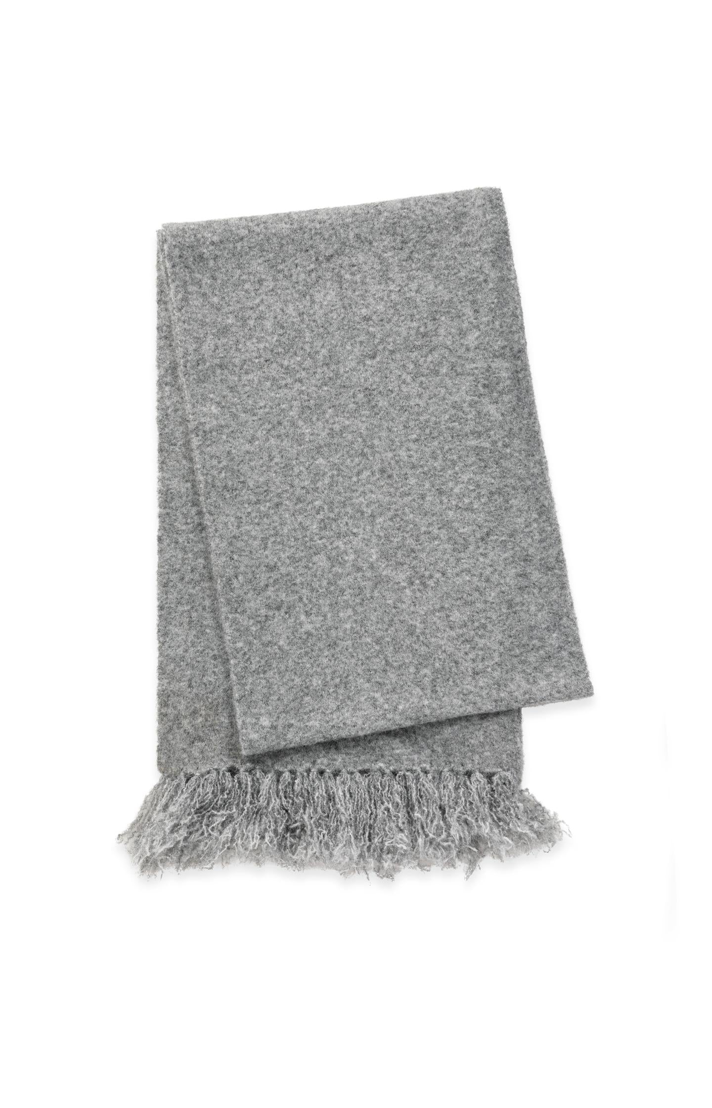 Soft knitted scarf with fringed edges - Type: product