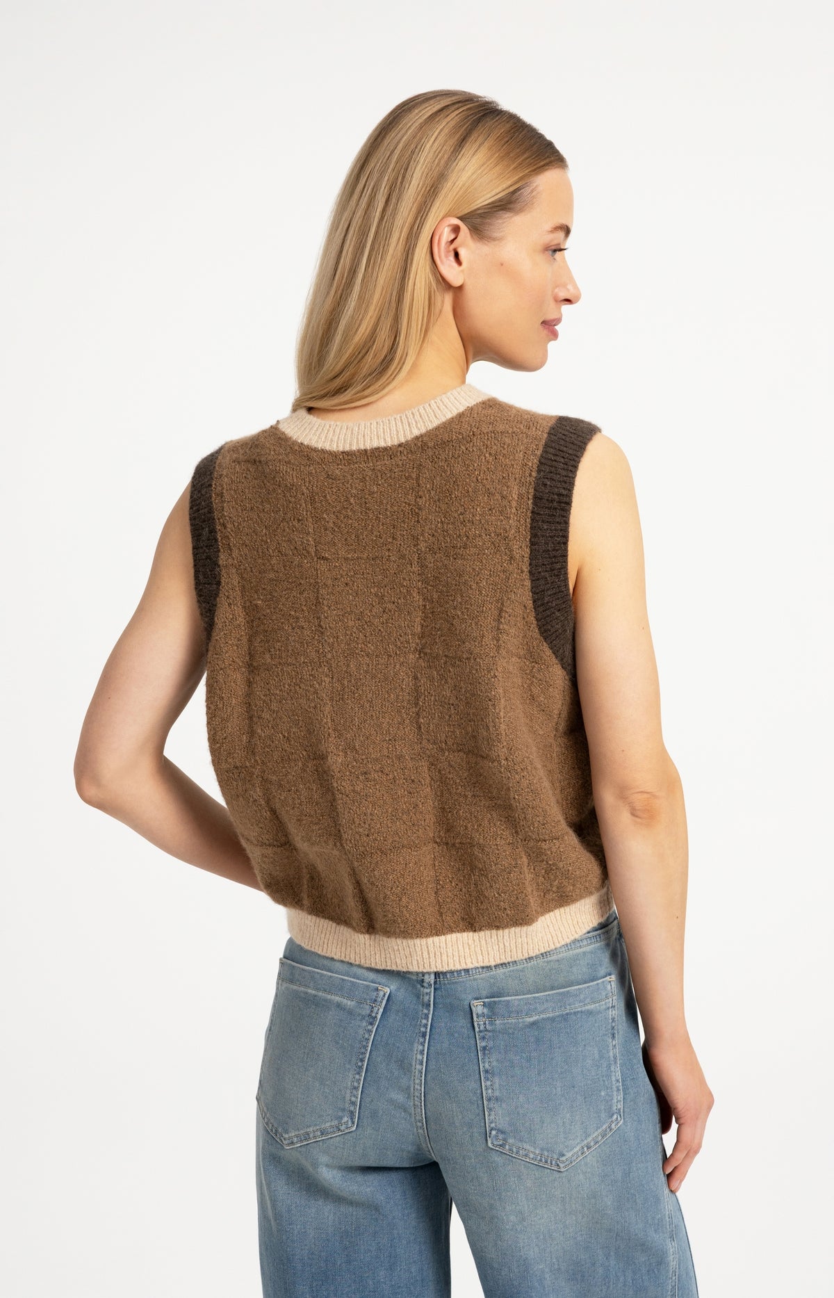 Soft knitted spencer with contrast trims