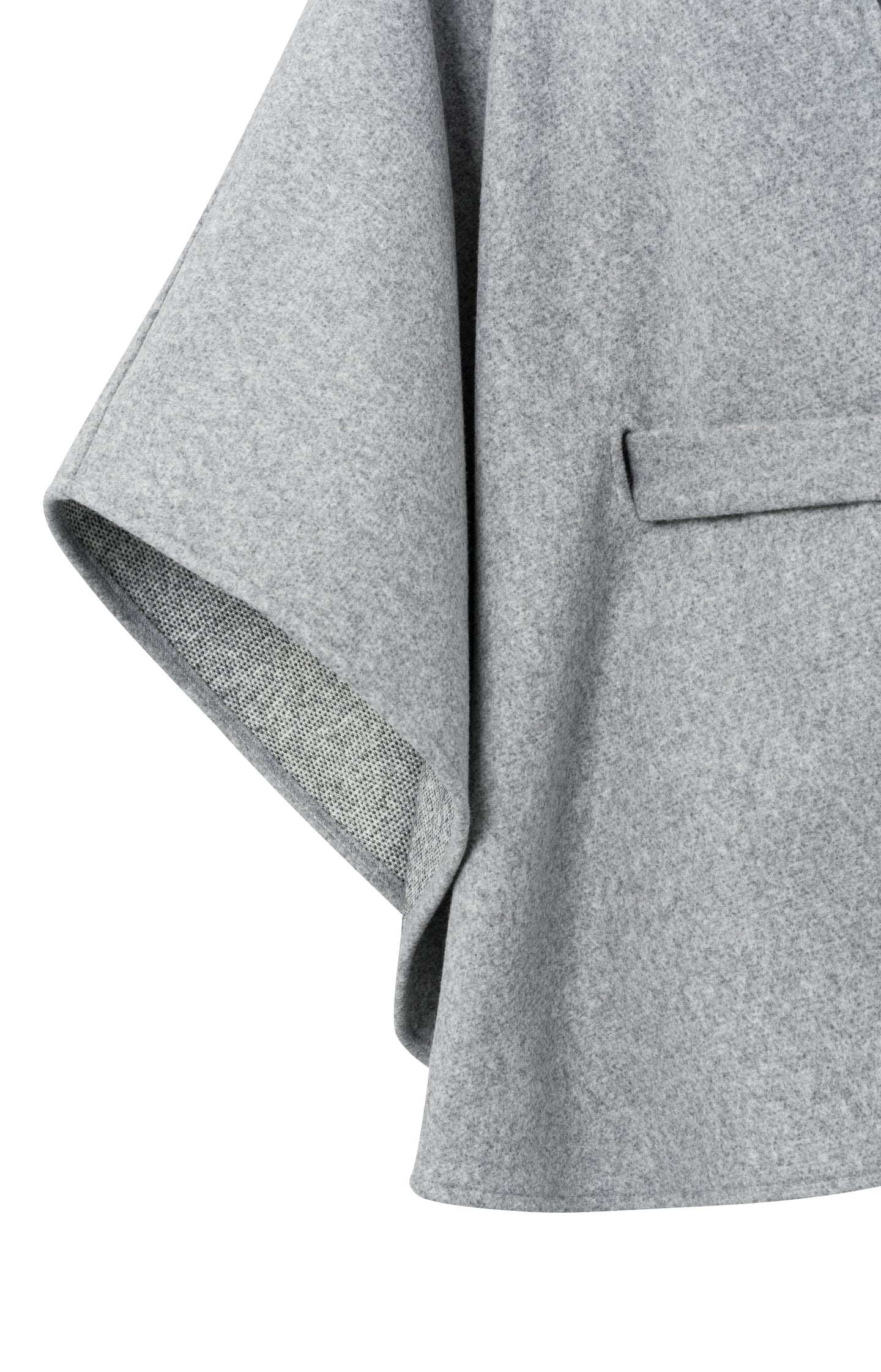 Soft poncho with wide sleeves, V-neck and tie belt