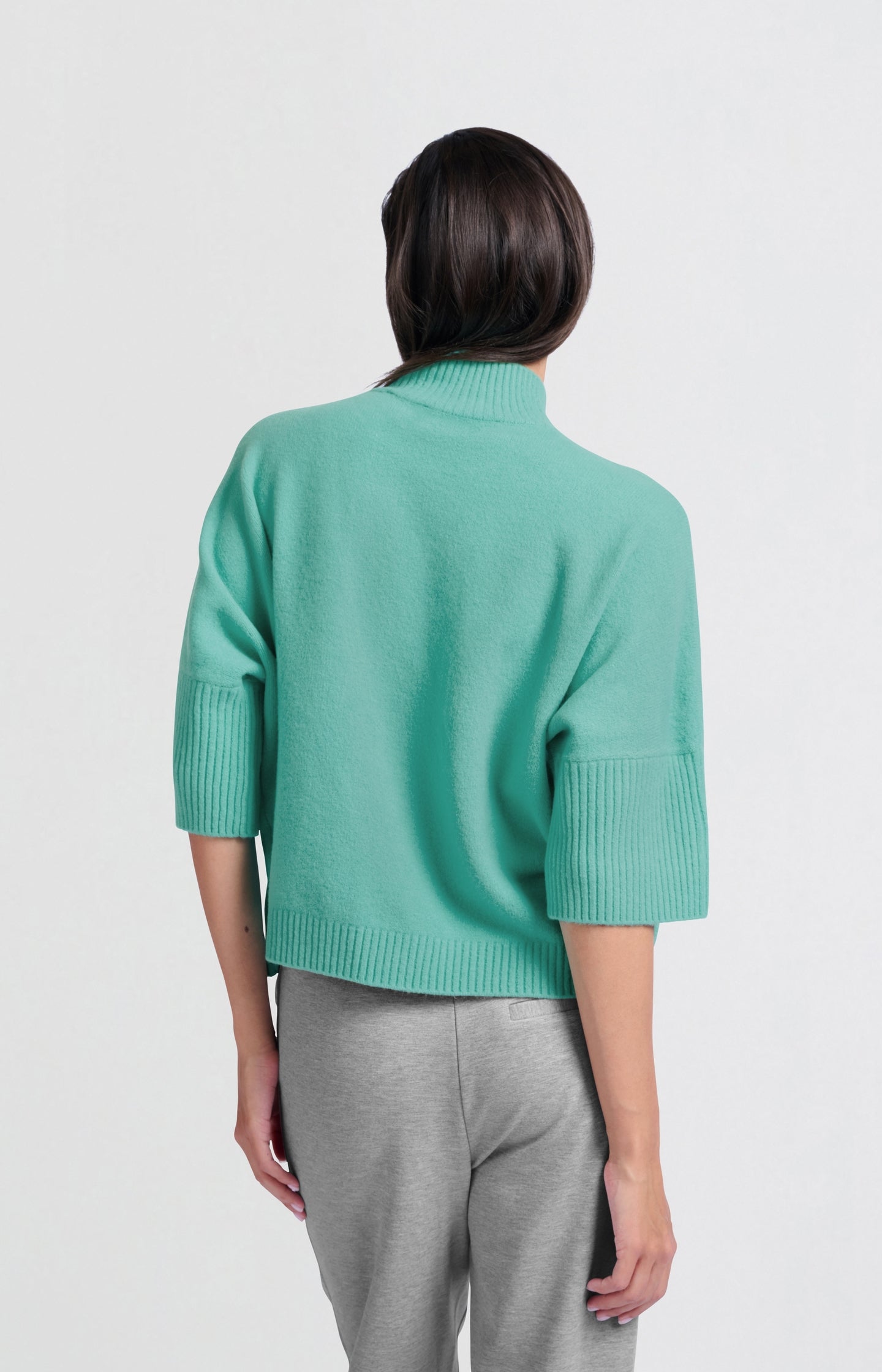 Soft sweater with high neck and three-quarter sleeves - Type: lookbook
