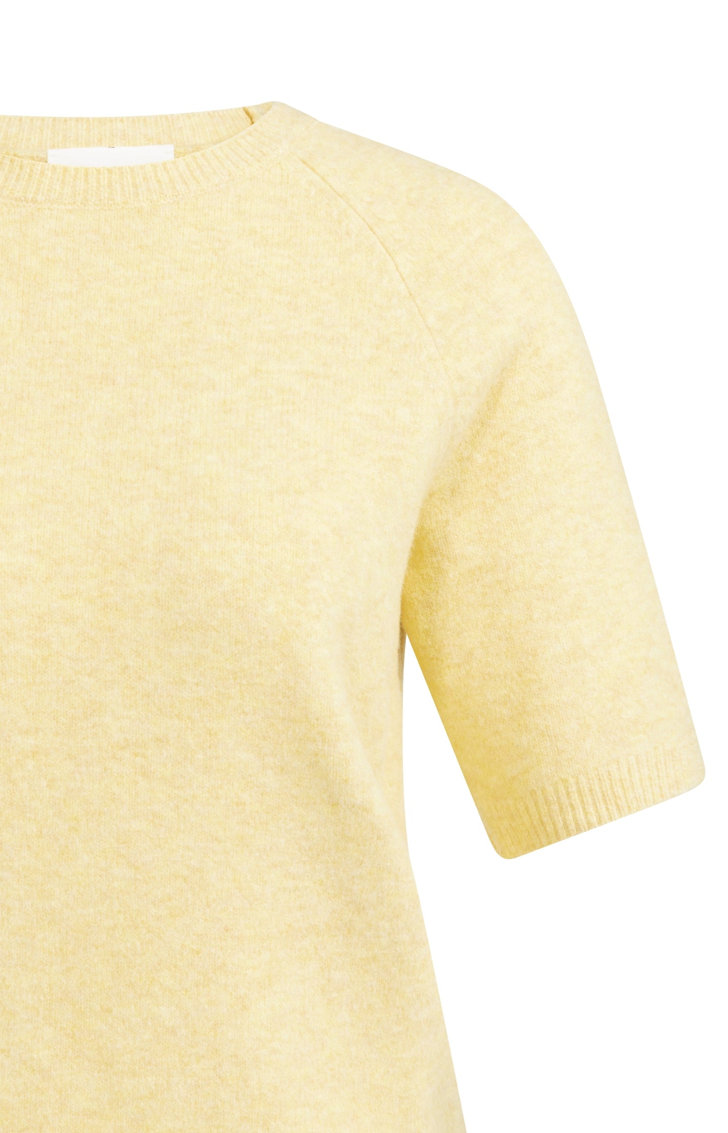 Soft sweater with short sleeves and round neckline