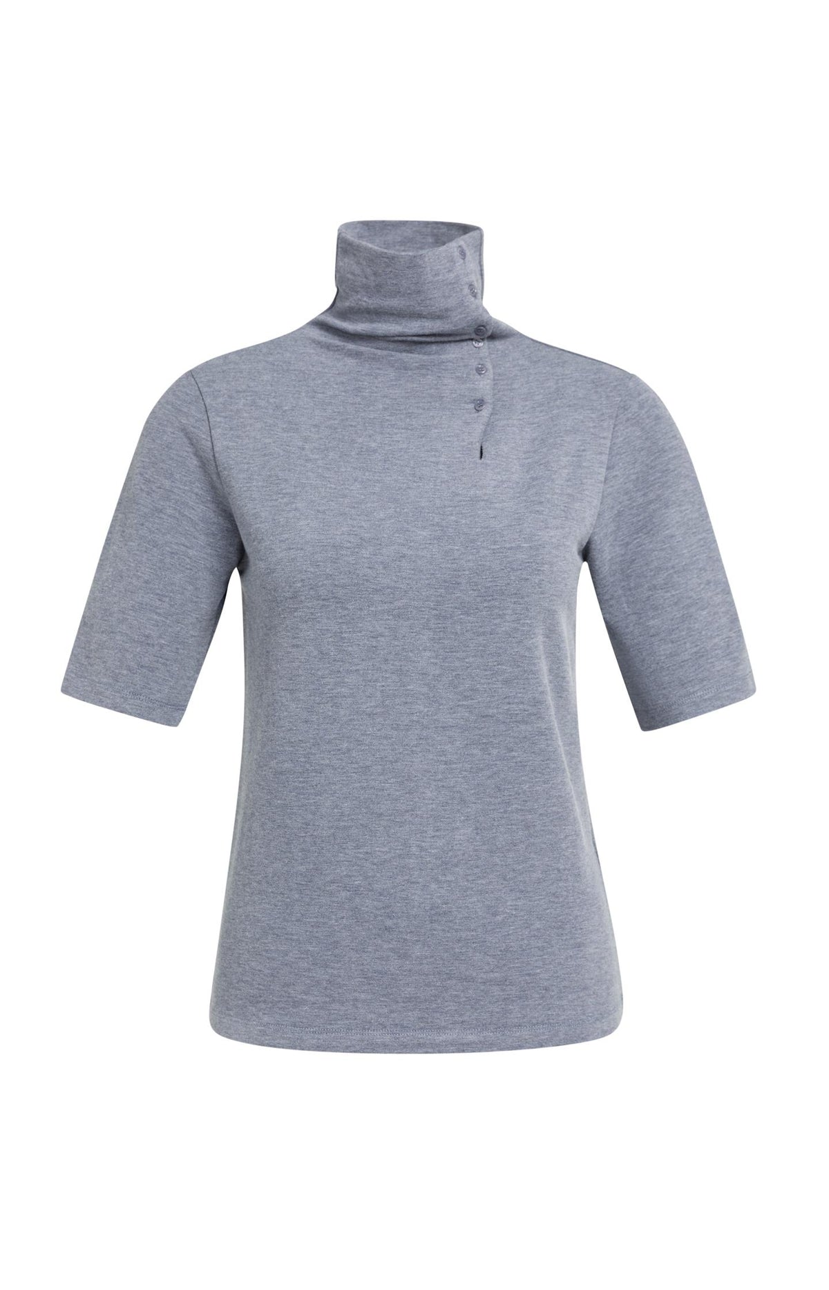 Soft top with high neck and button details - Type: product