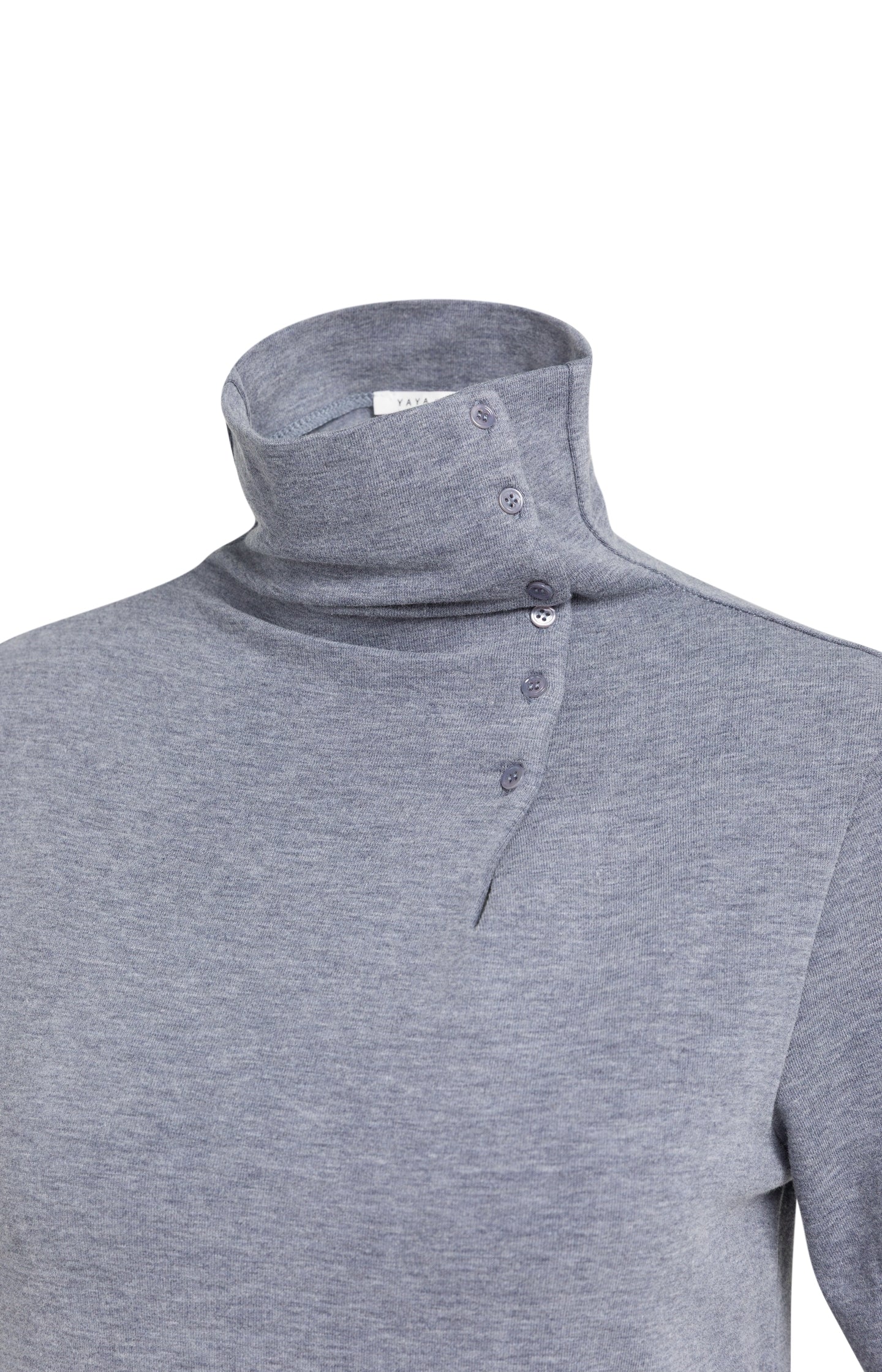 Soft top with high neck and button details