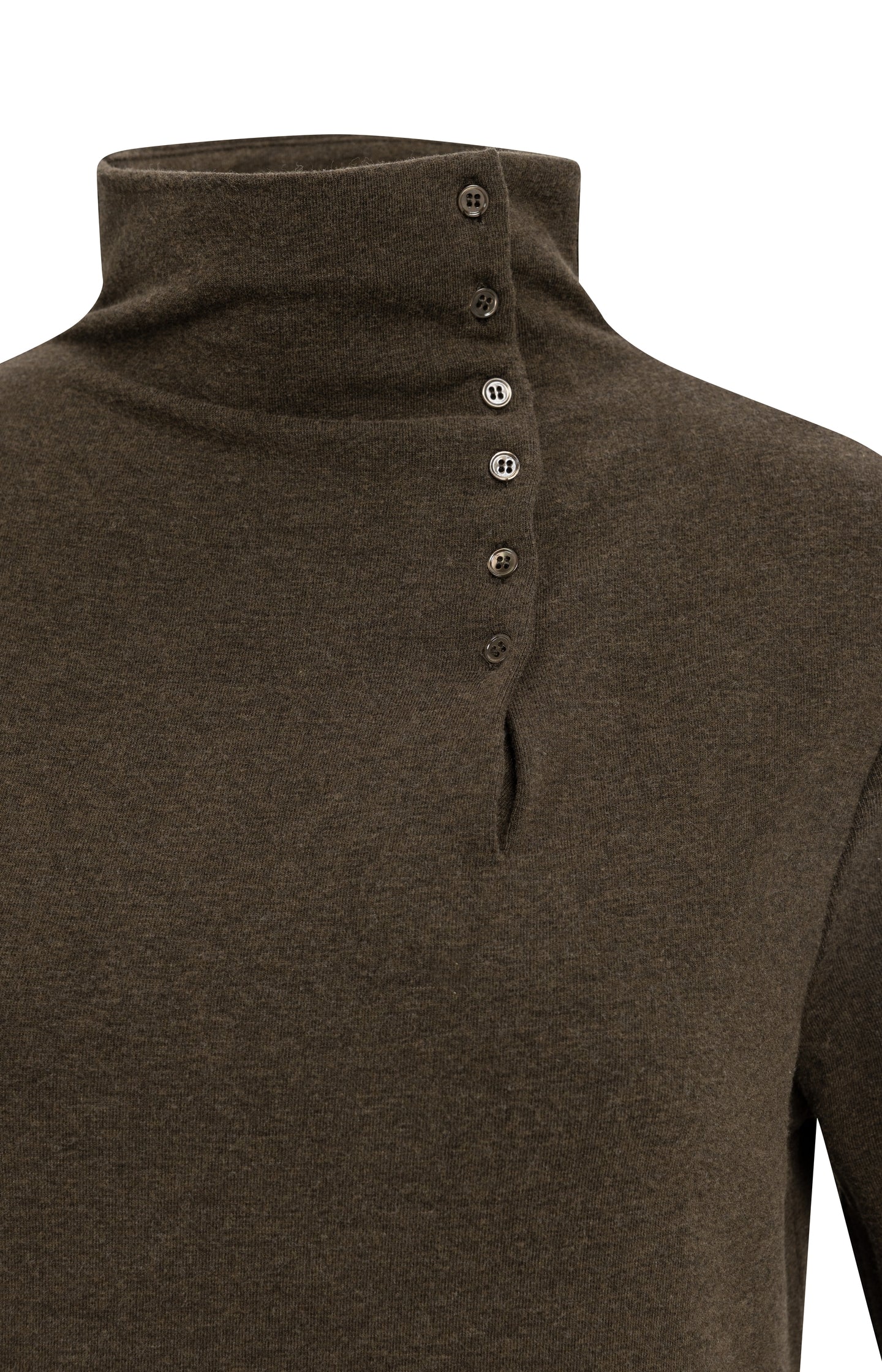 Soft top with high neck and button details