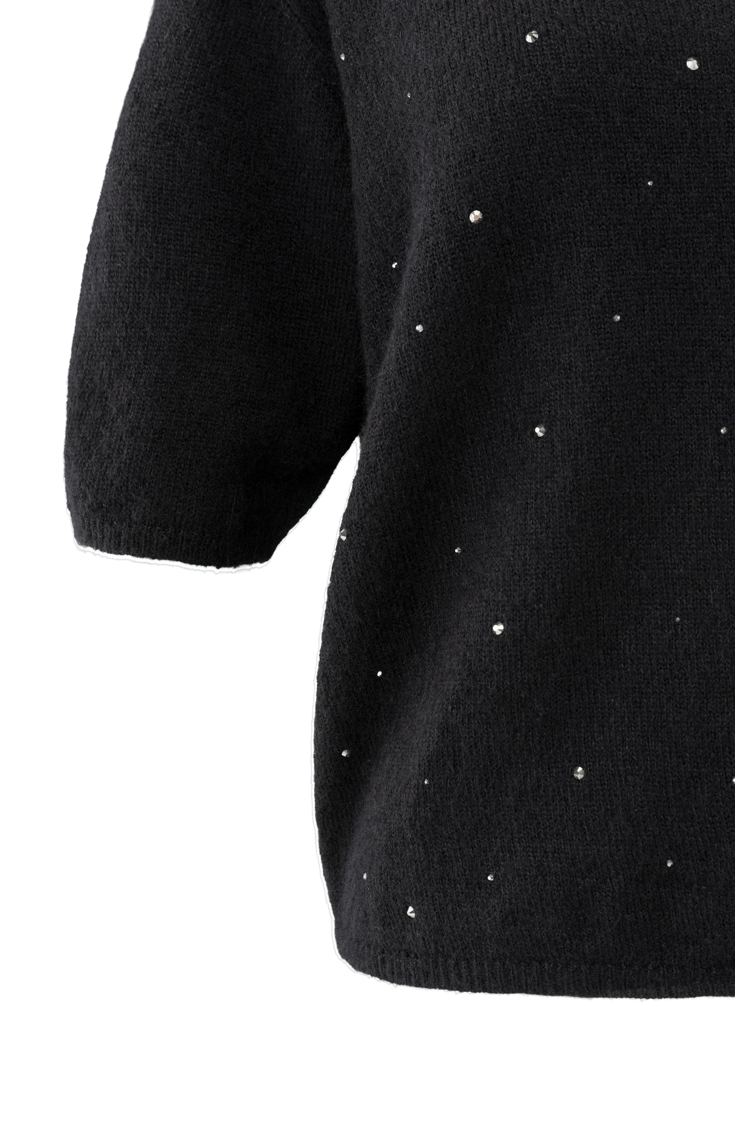 Soft V-neck sweater with rhinestone details