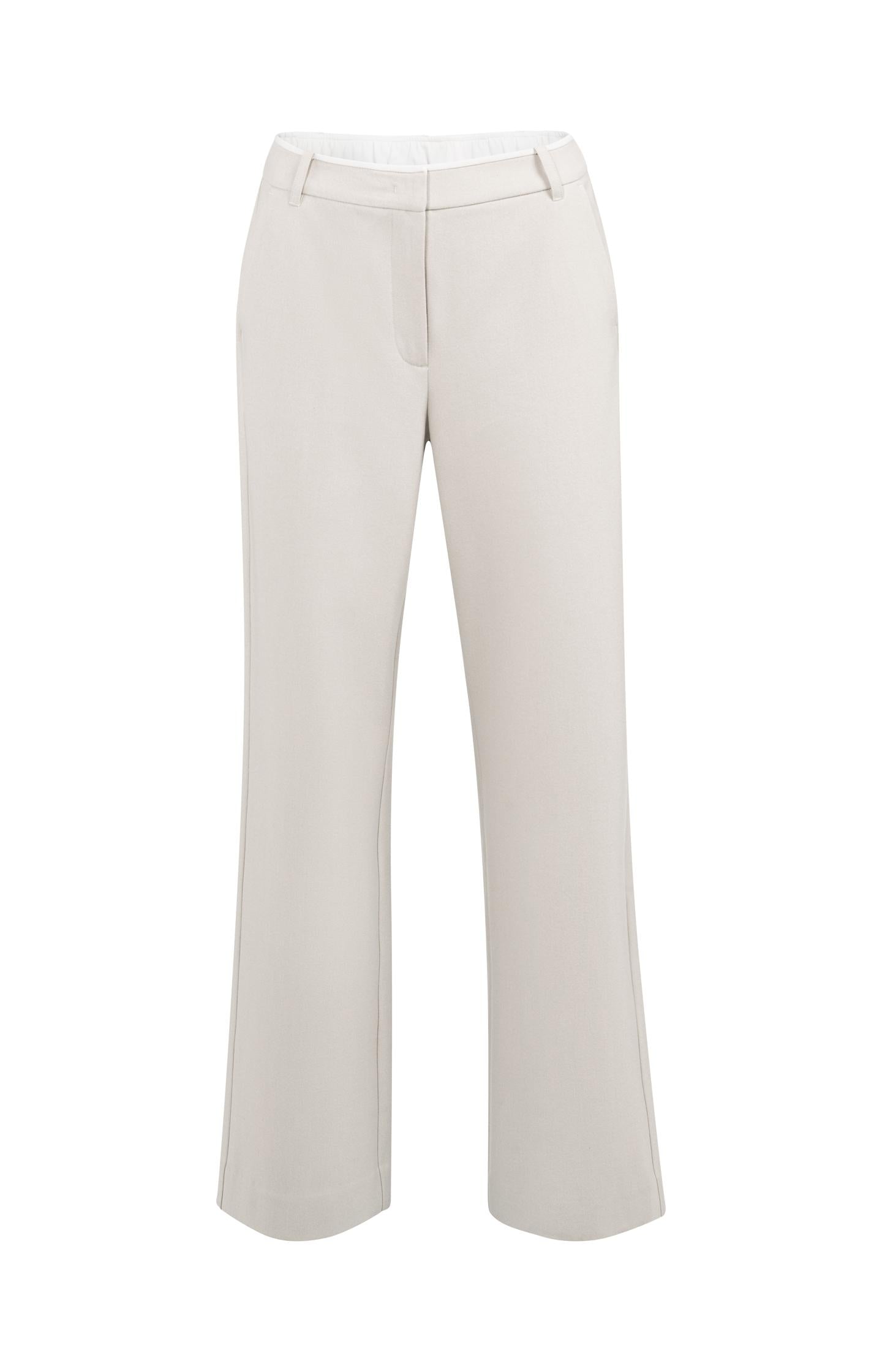 Soft woven trousers with wide legs and elastic hem