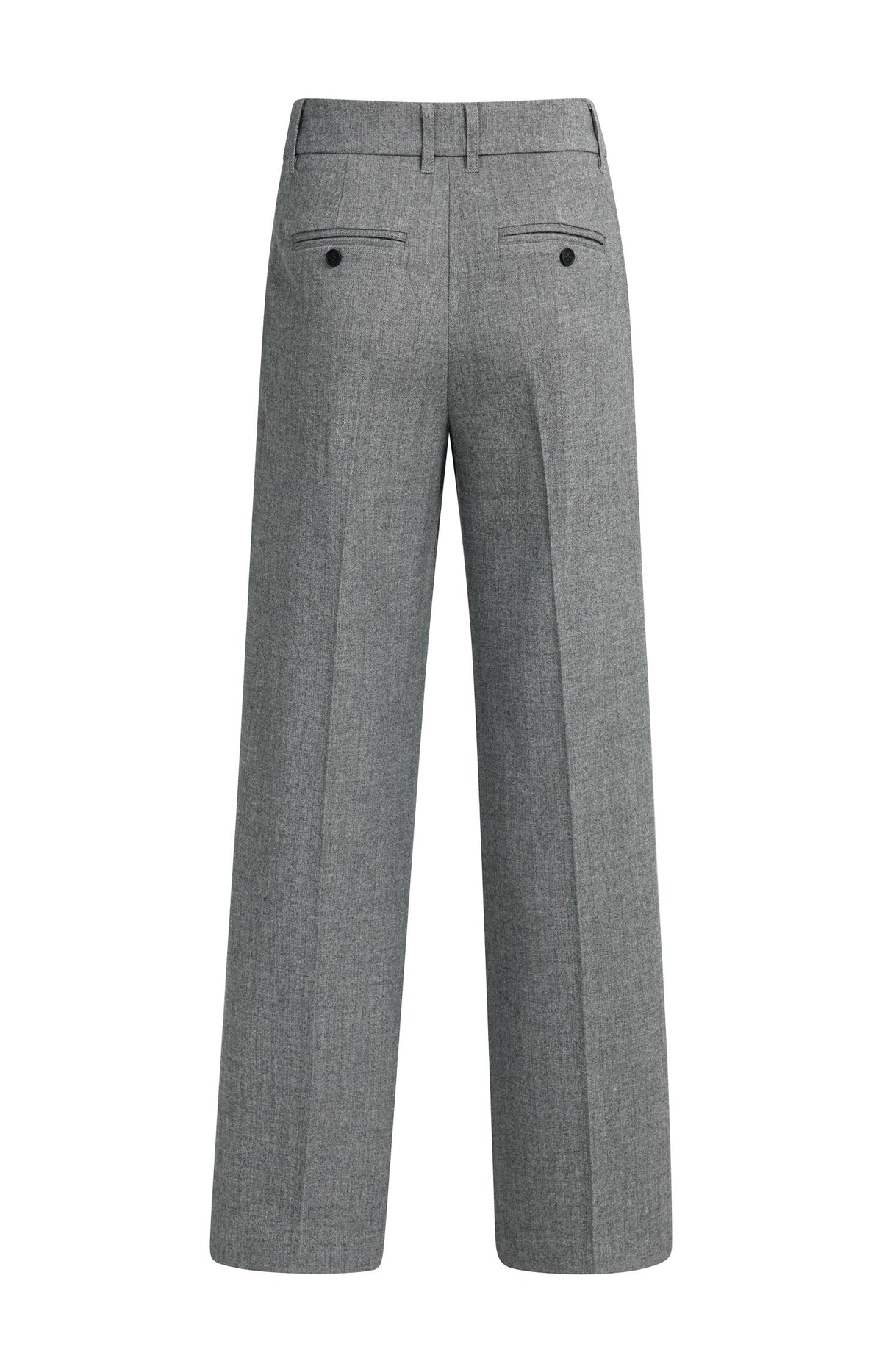Zachte geweven pantalon met wijde pijpen - Medium Grey Melange