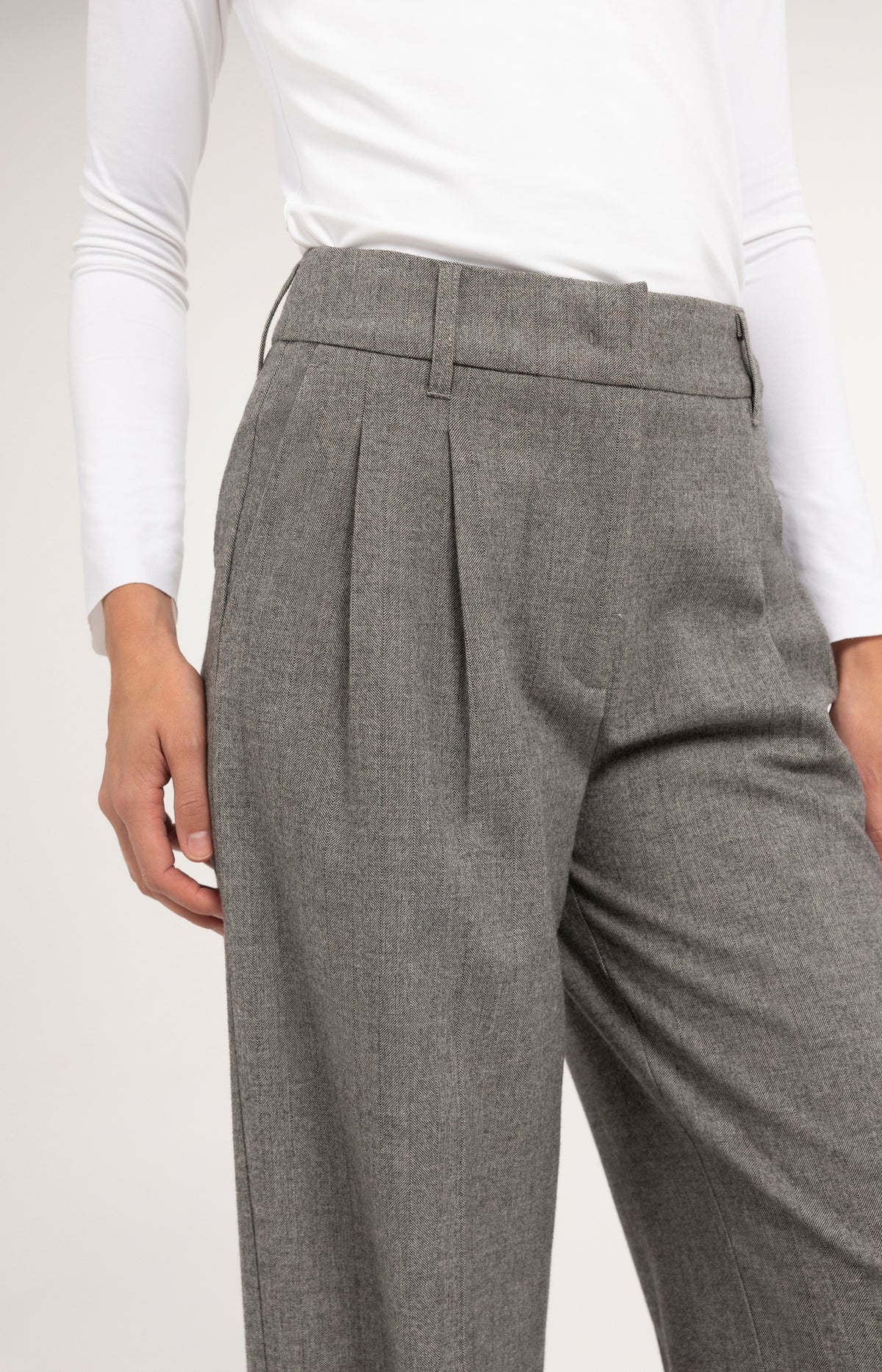 Pantalon souple, coupe large - Medium Grey Melange