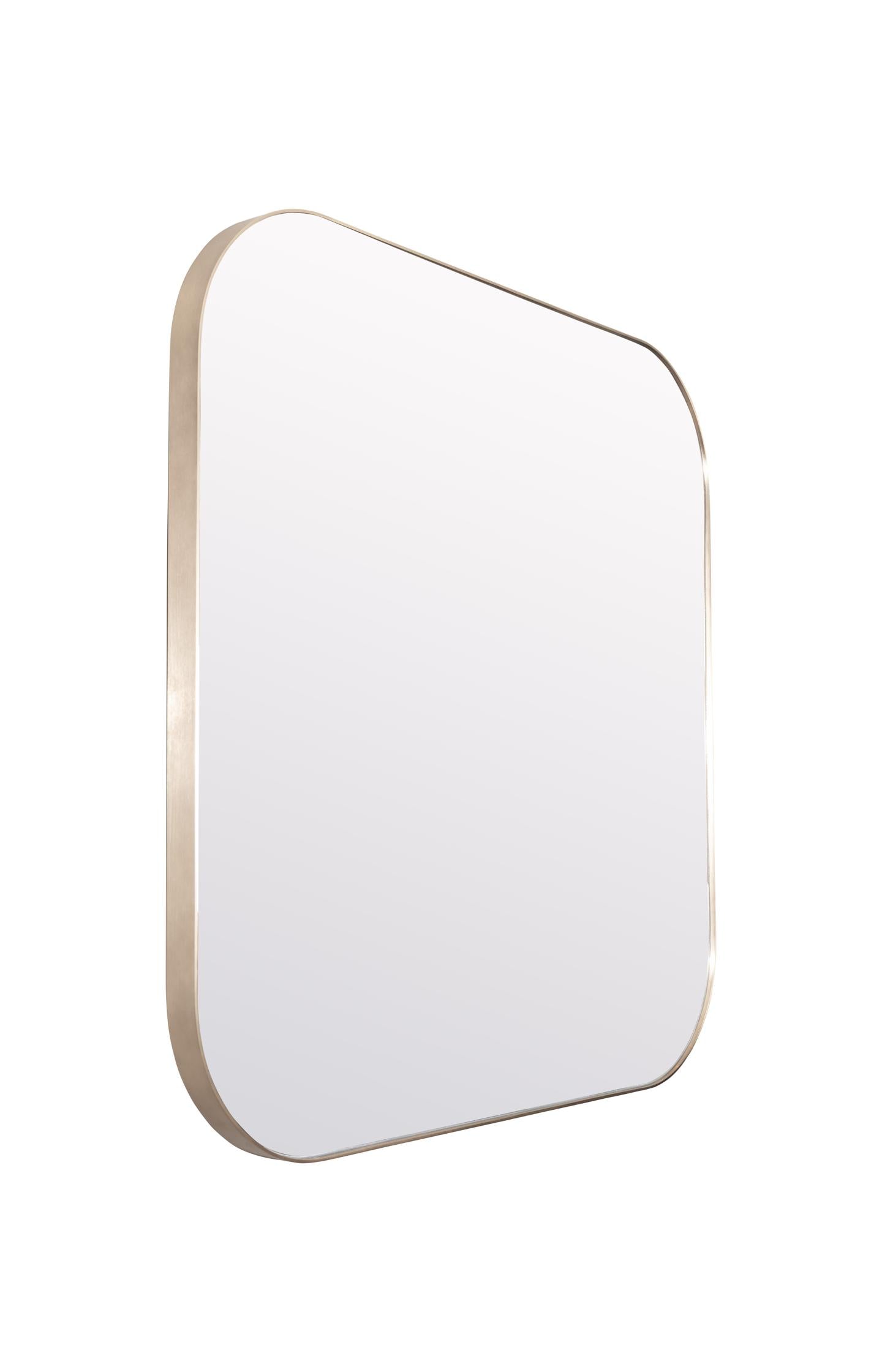 Square mirror with metal frame - Type: product