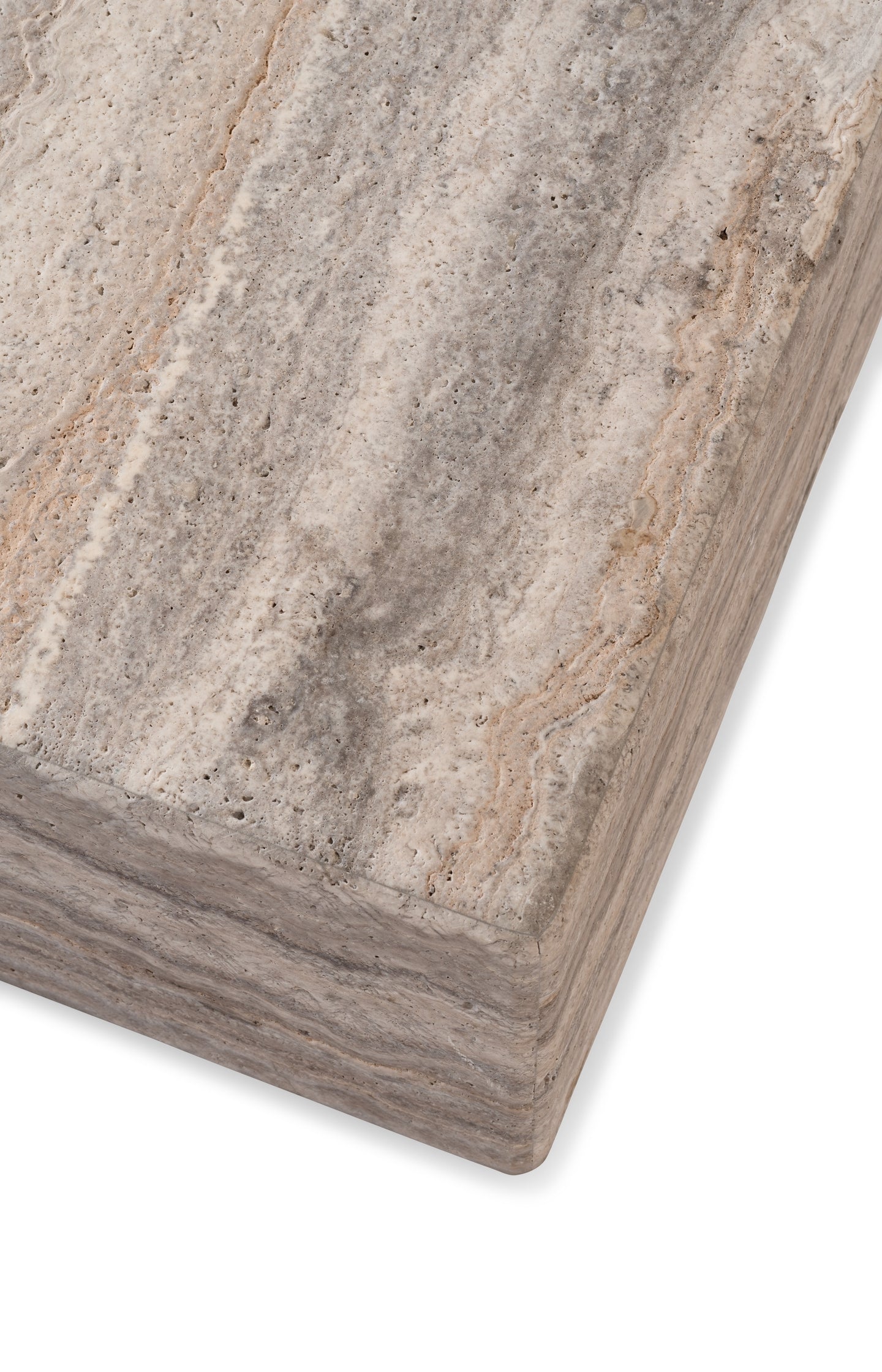 Square natural stone side table