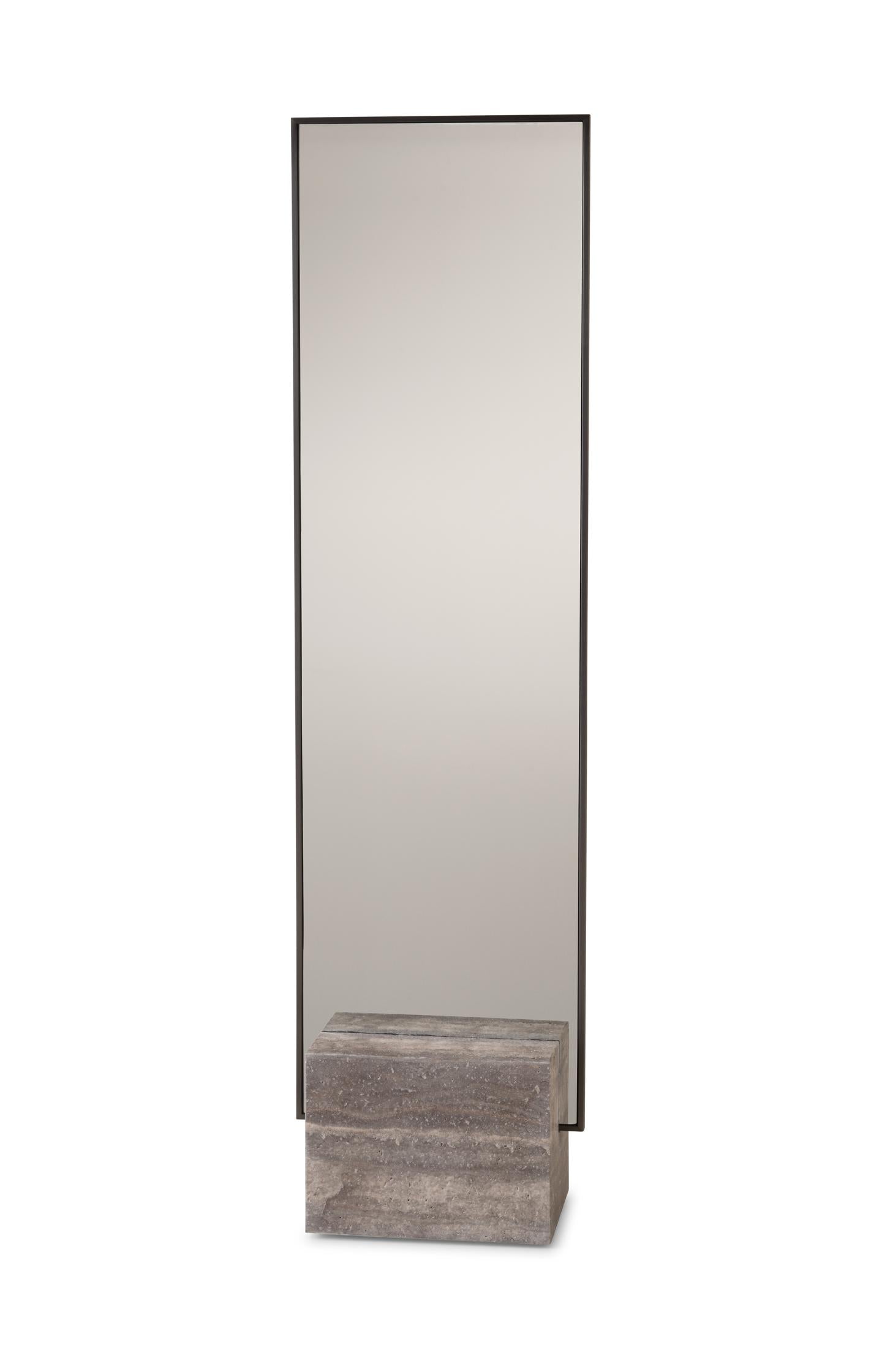 STANDING MIRROR TRAVERTINE BASE - Type: product