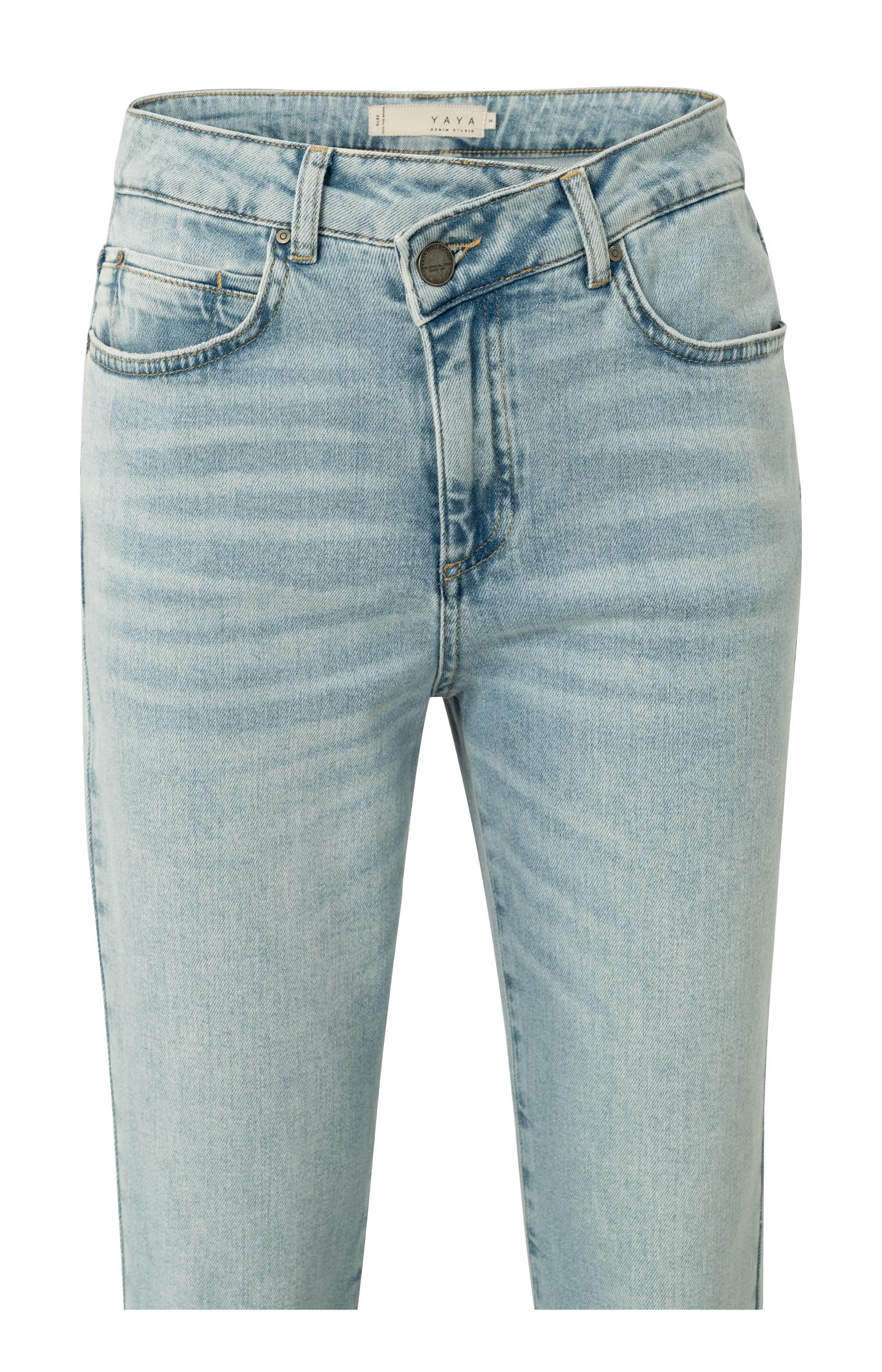 Straight fit jeans with wrap detail