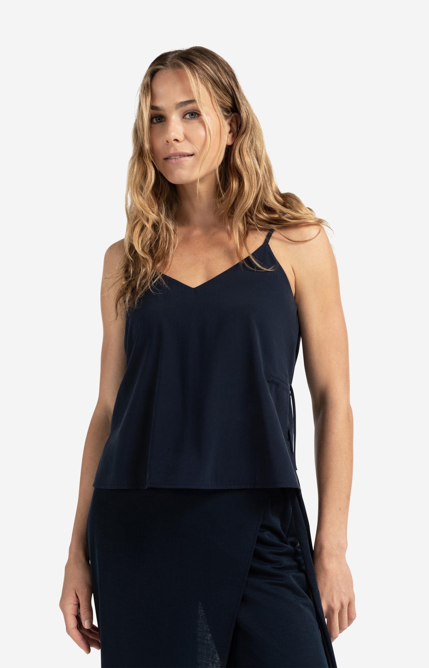 Strappy top with drawstring detail at sides