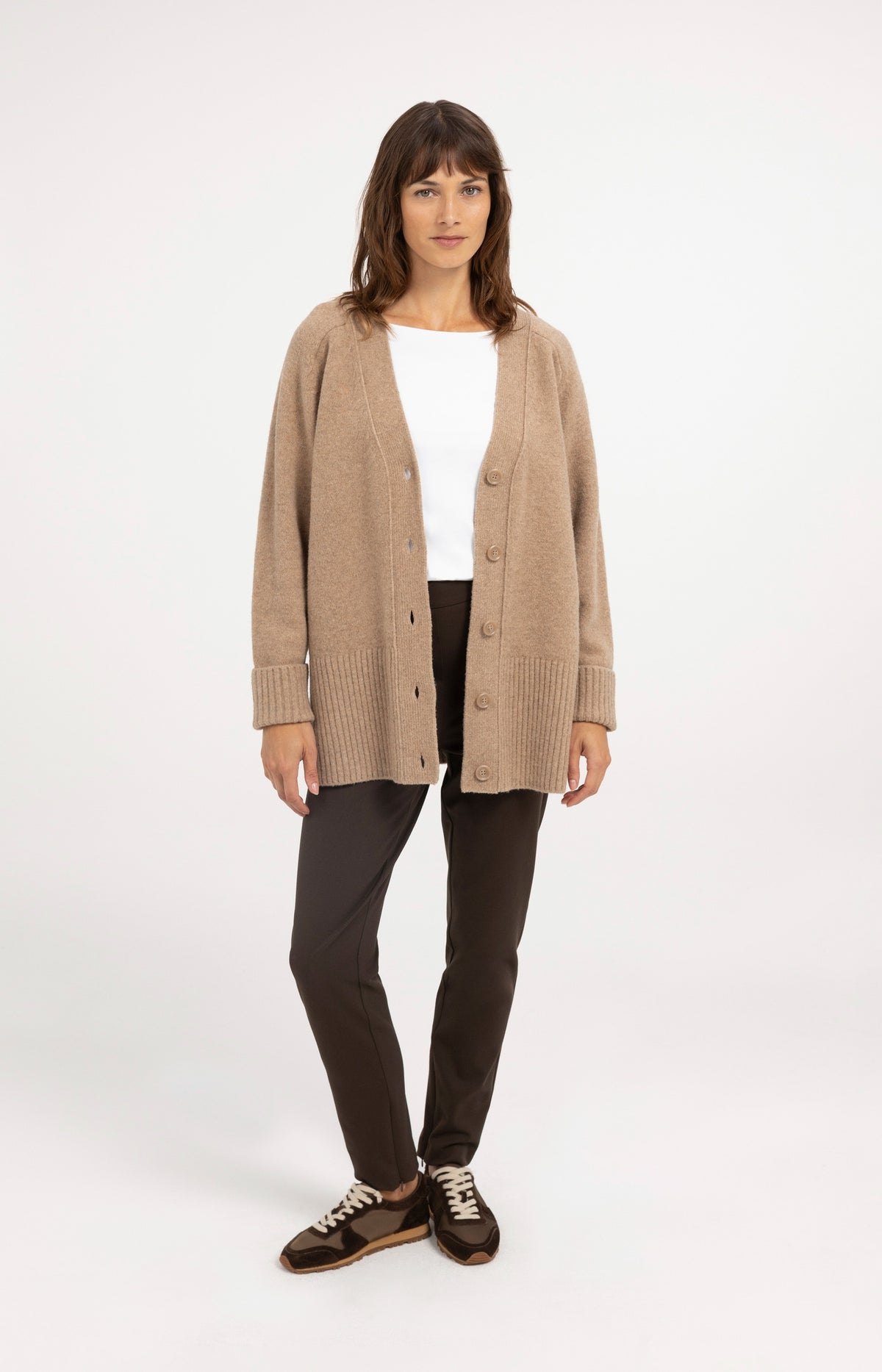 Stretch-Treggings mit Reißverschlüssen - Delicioso Brown