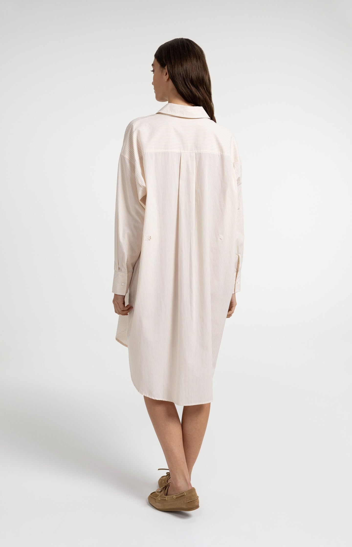 Striped blouse dress with wrap detail