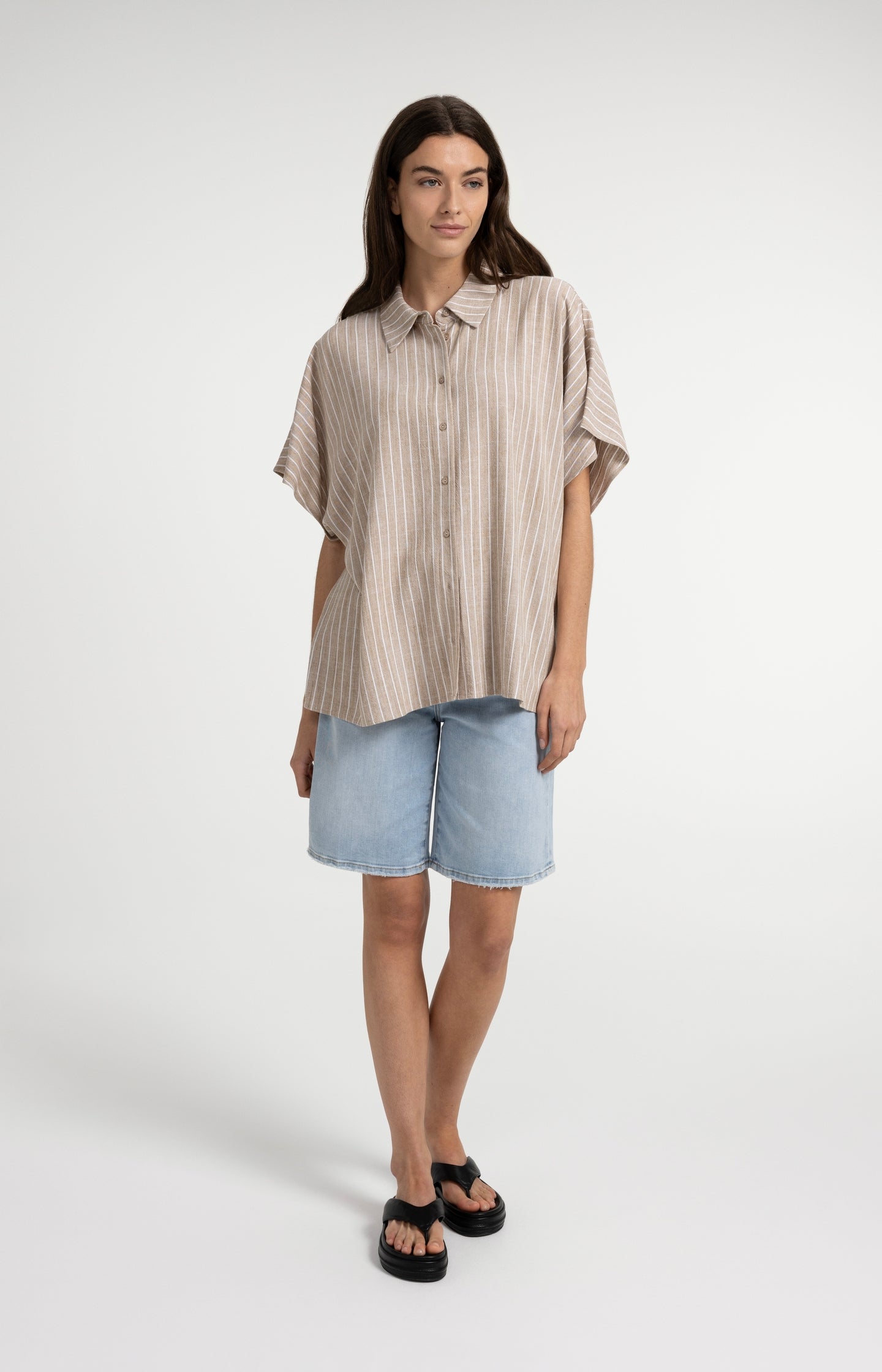 Striped blouse with short sleeves