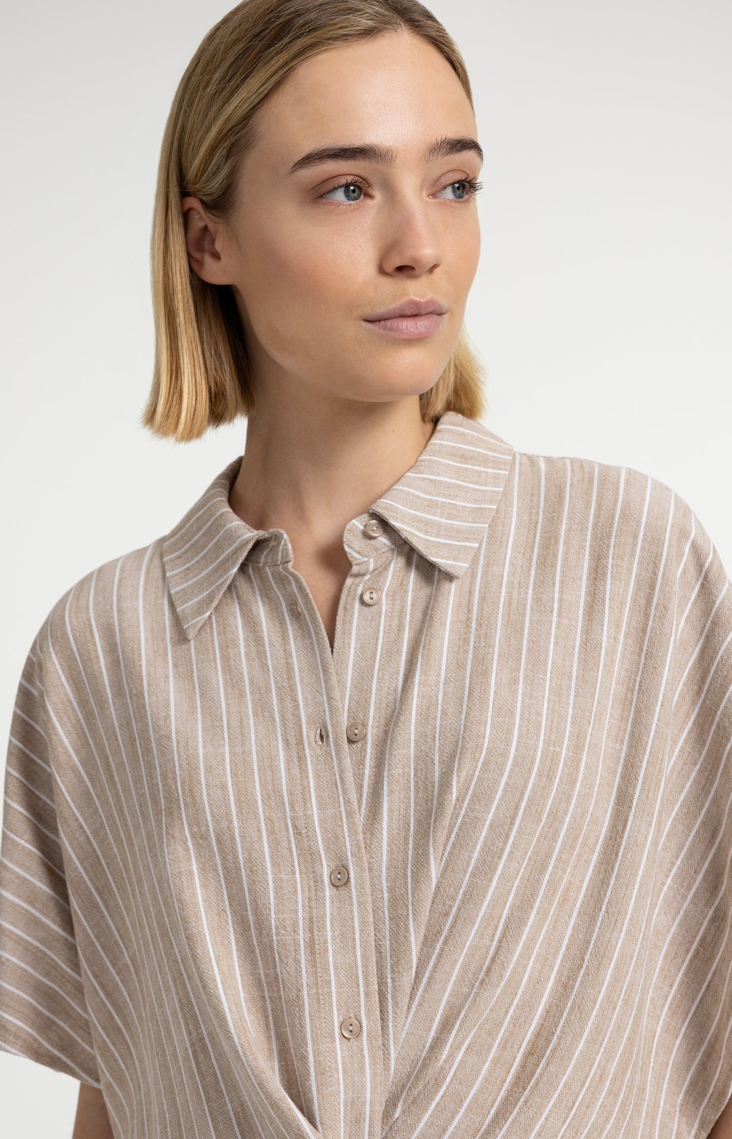 Striped blouse with short sleeves