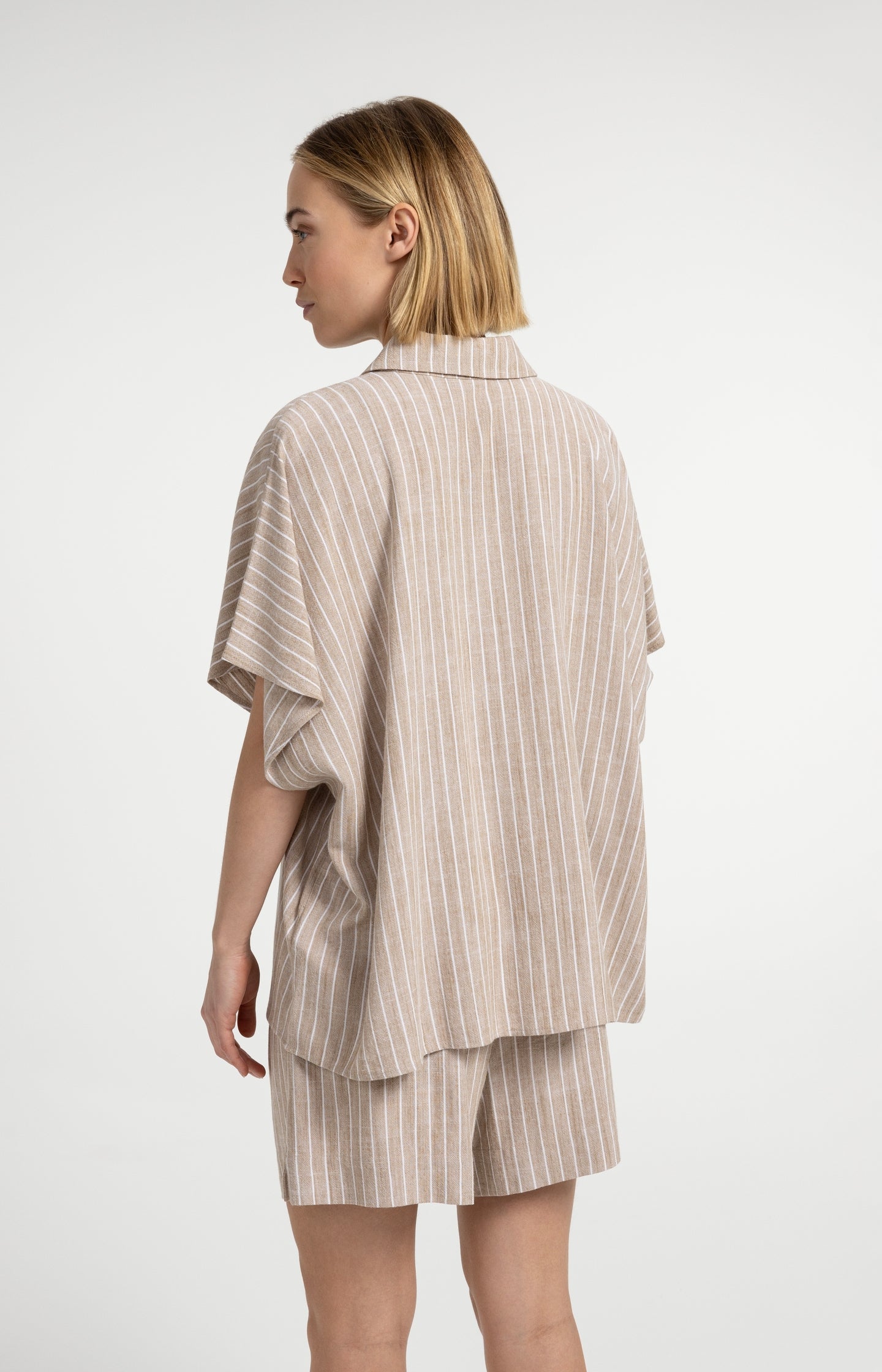 Striped blouse with short sleeves