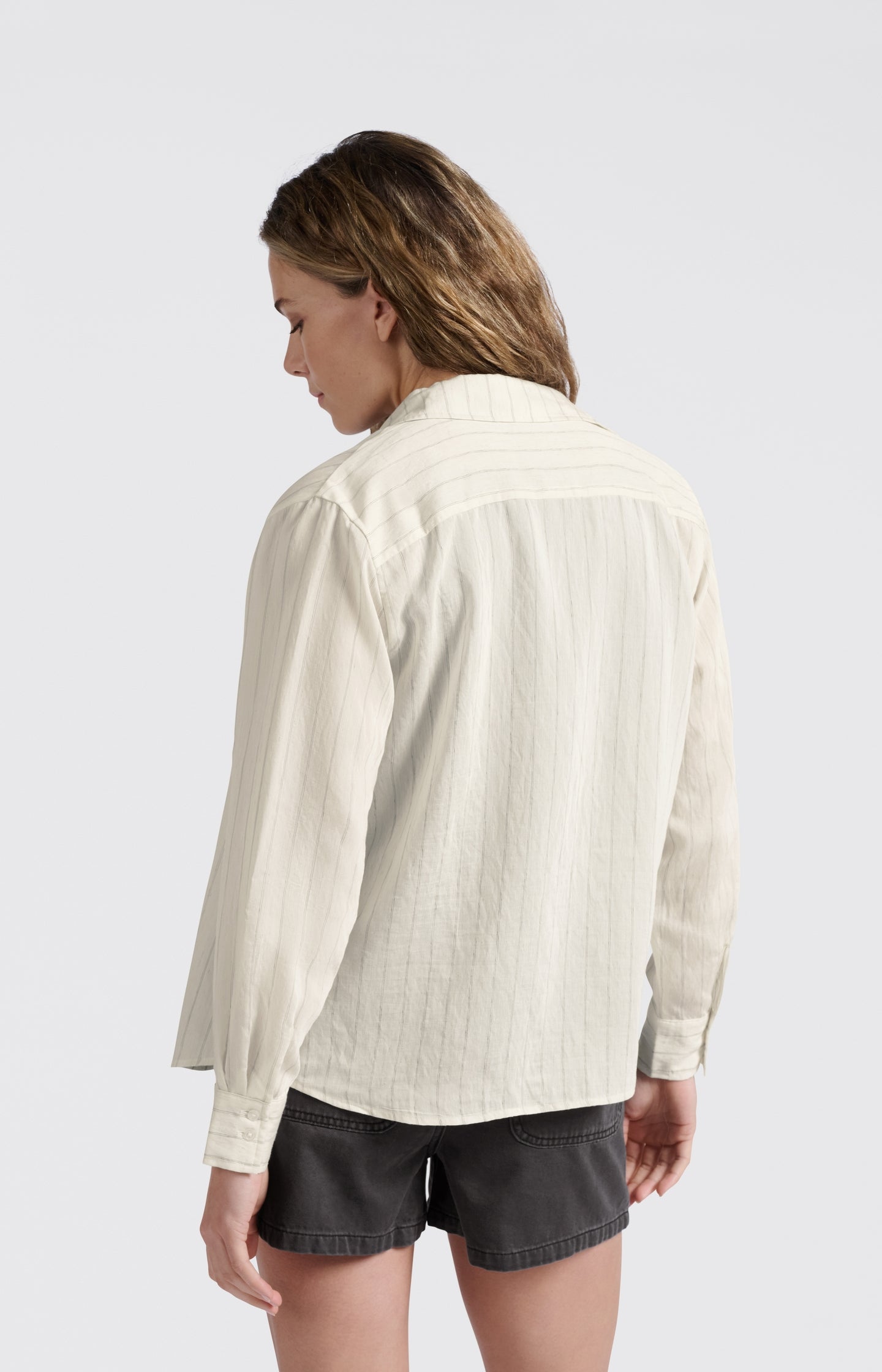 Striped blouse with tack detail and regular fit