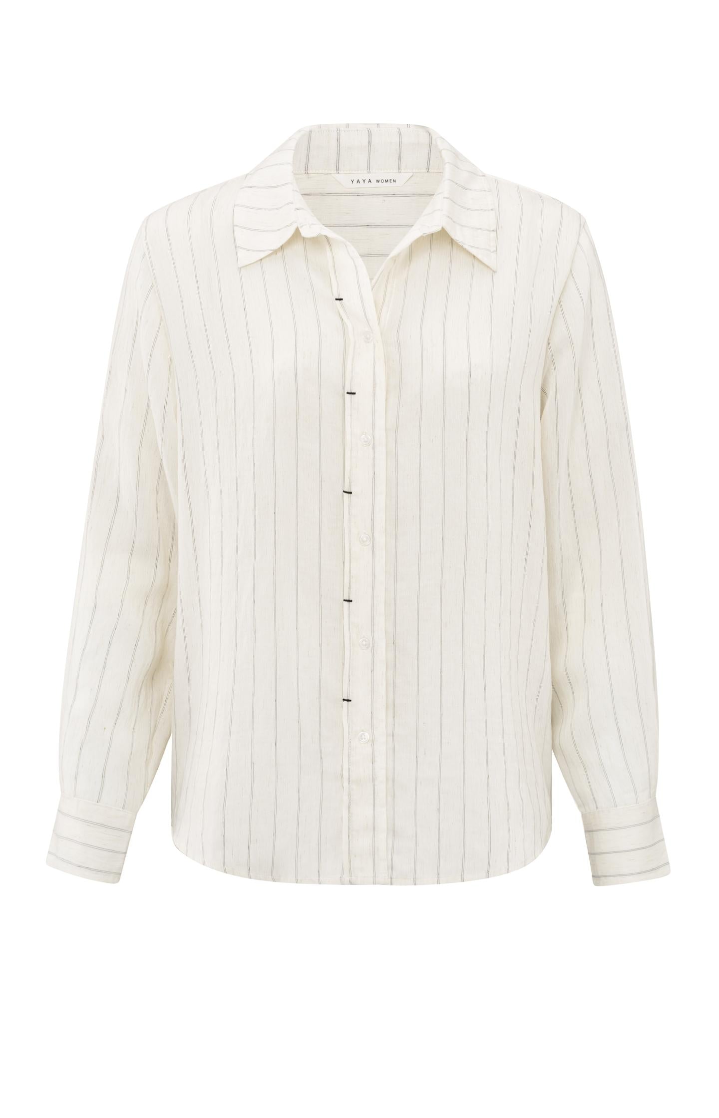 Striped blouse with tack detail and regular fit - Type: product