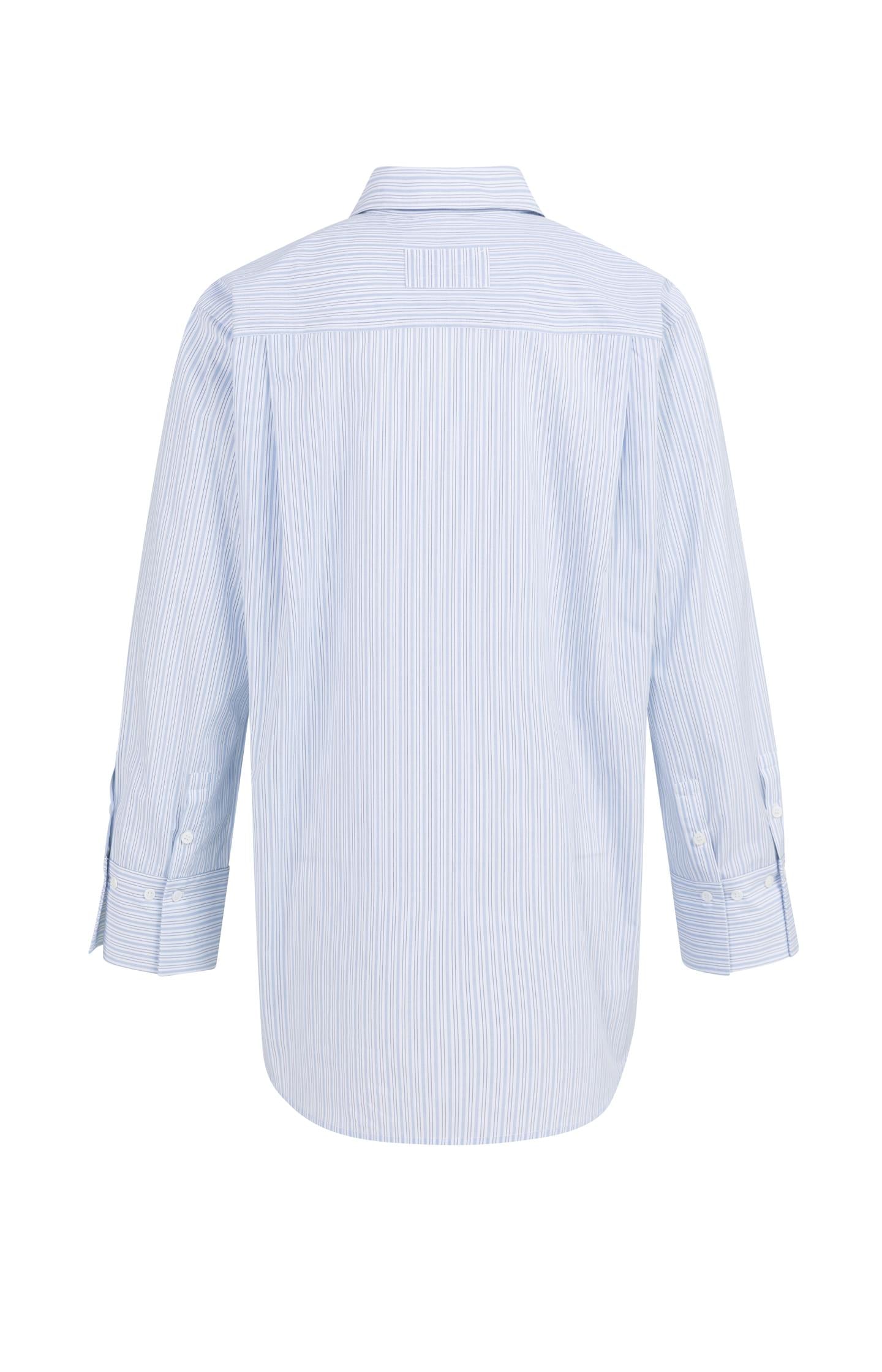 Striped boyfriend blouse with adjustable cuffs