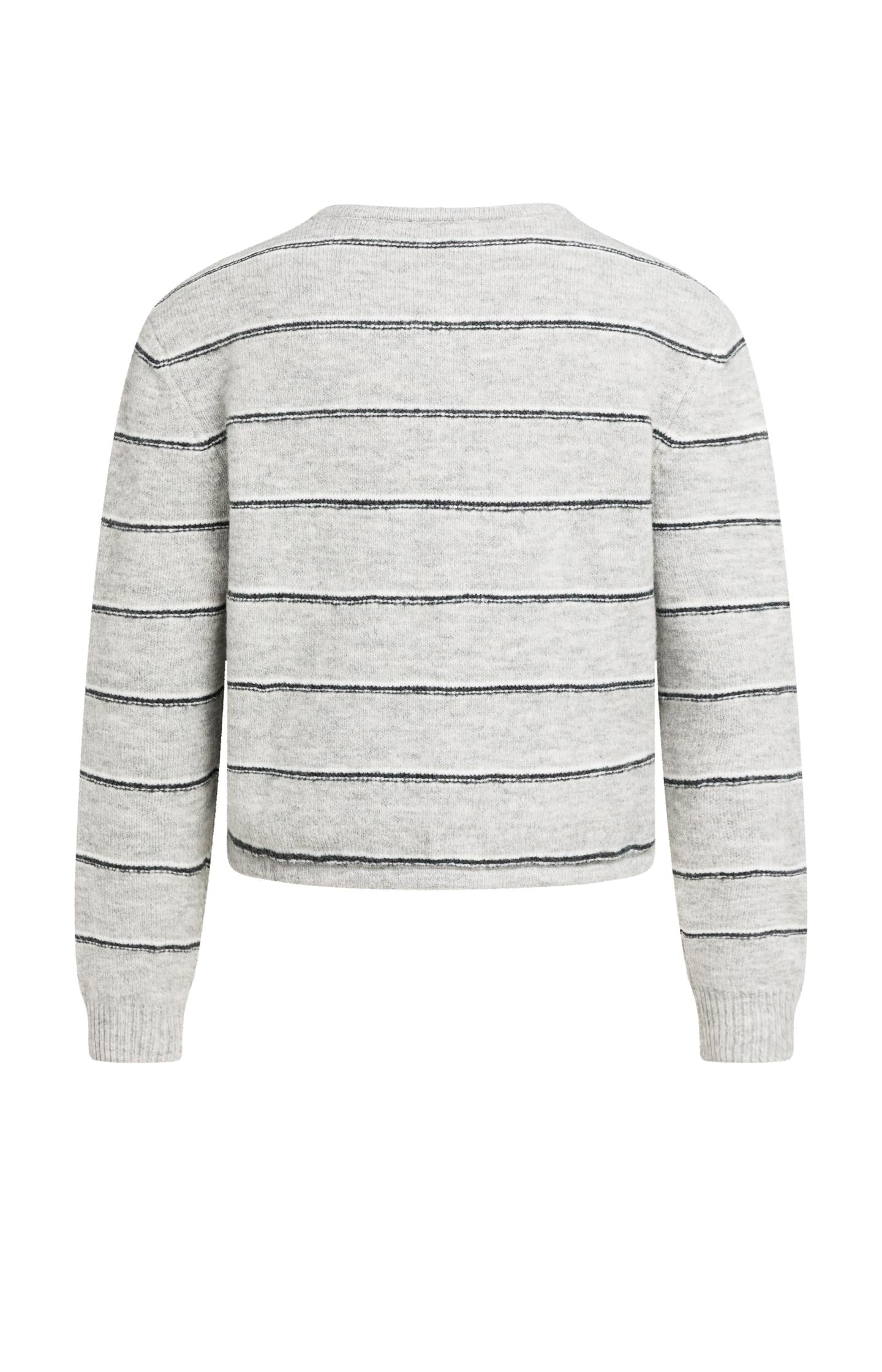 Striped knitted cardigan with tie detail