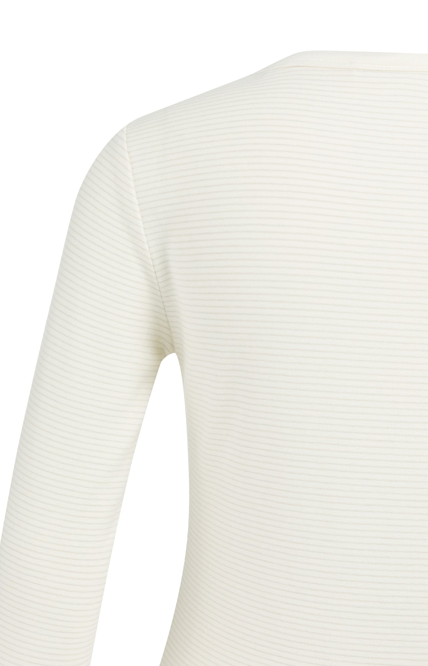 Striped long sleeve top with round neckline