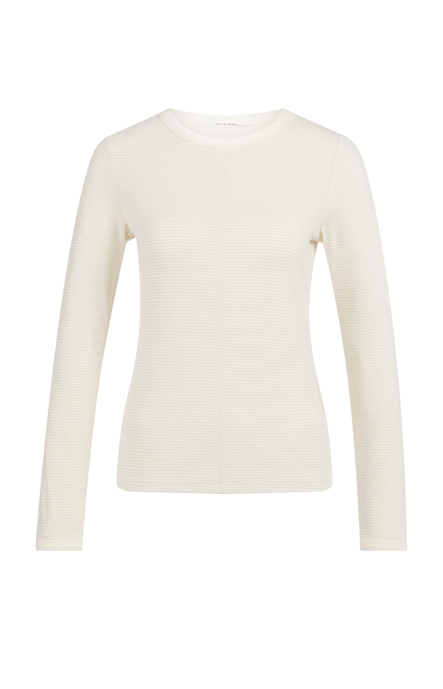 Striped long sleeve top with round neckline - Type: product