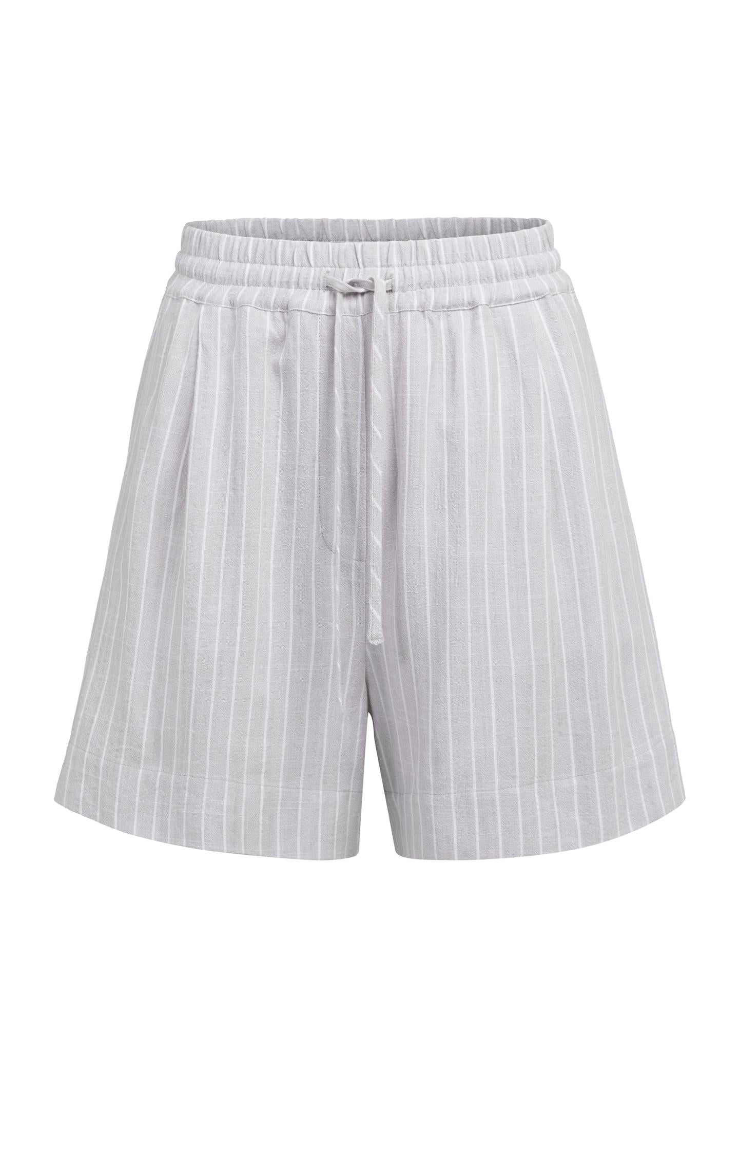 Striped shorts with elastic waistband