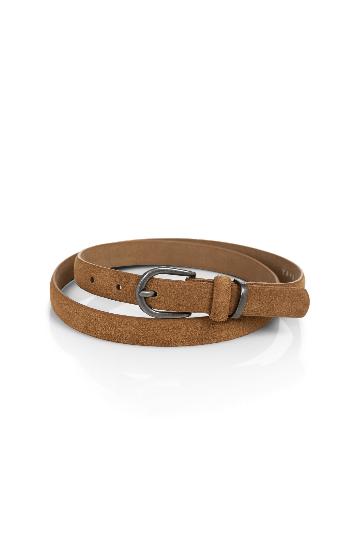 Suede belt with metal buckle - Type: product