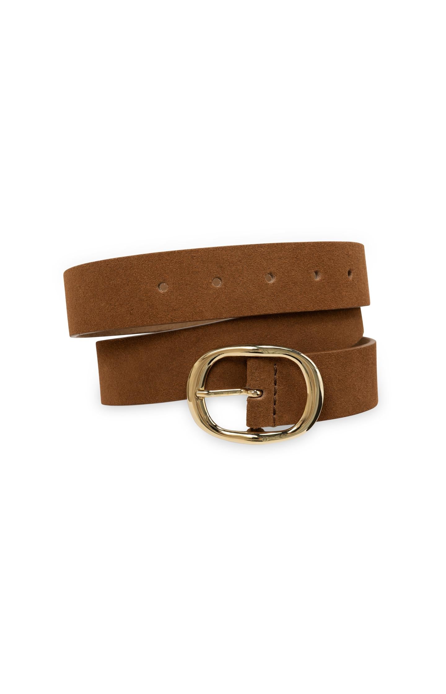Suede belt with oval buckle - Type: product