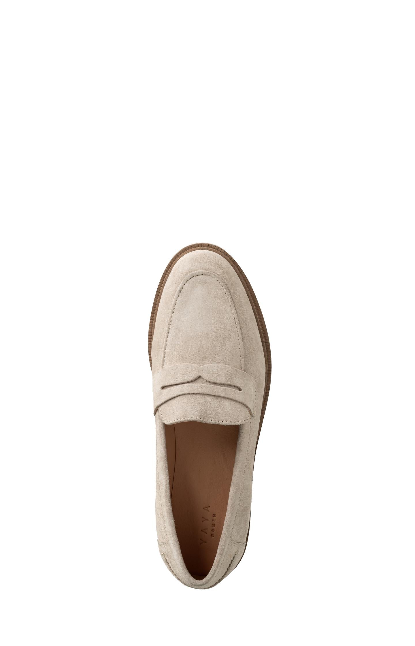 Suede loafer with chunky sole - Winter Twig Beige