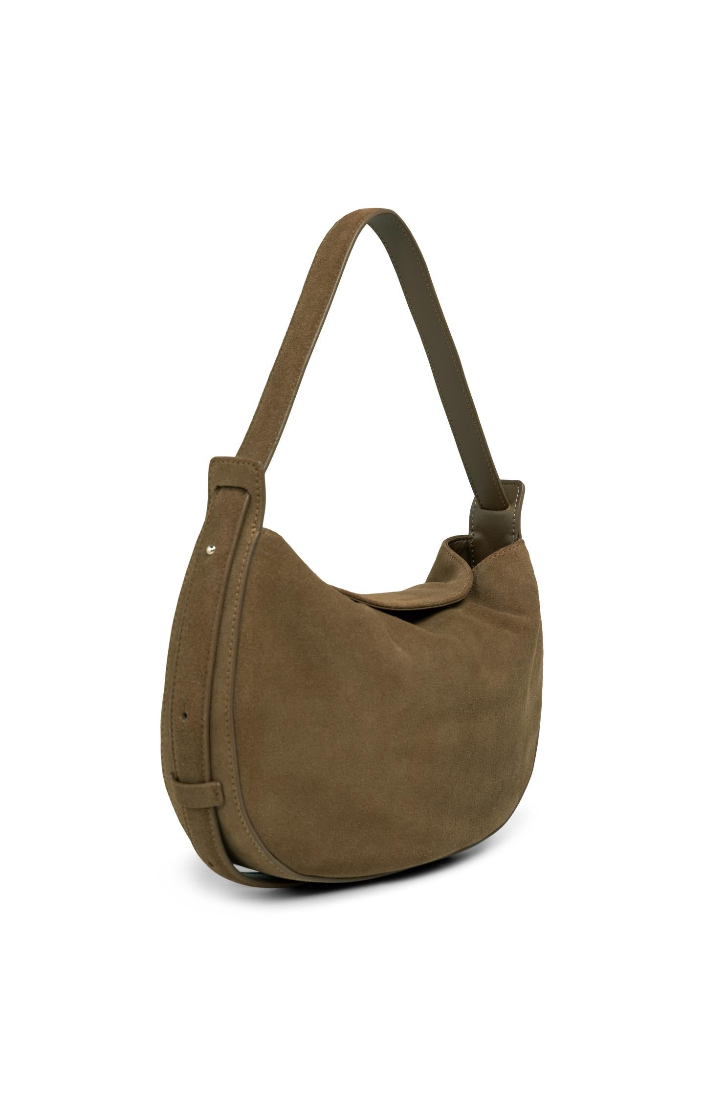 Suede shoulder bag with adjustable strap - Type: product