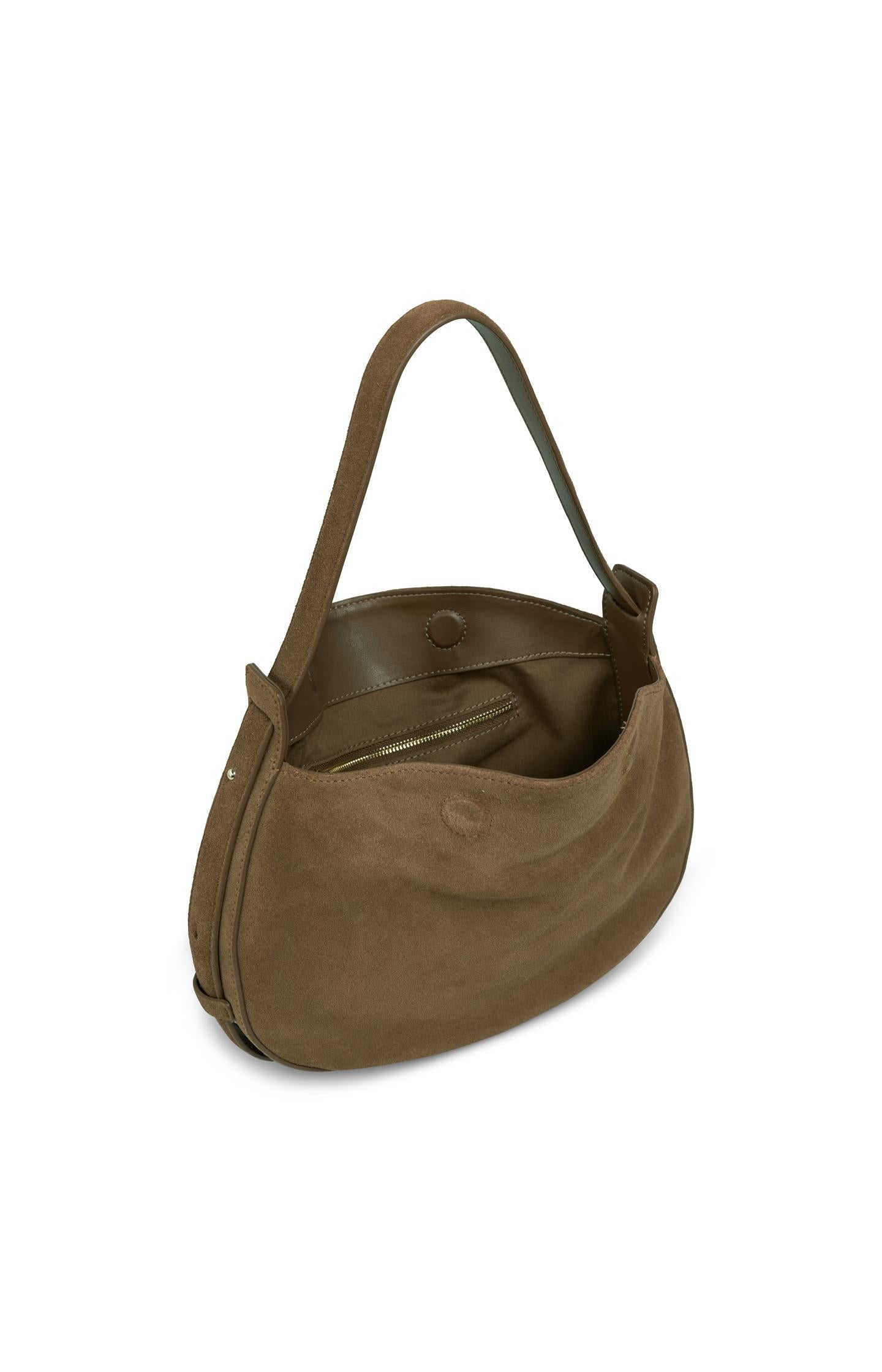 Suede shoulder bag with adjustable strap - Type: product