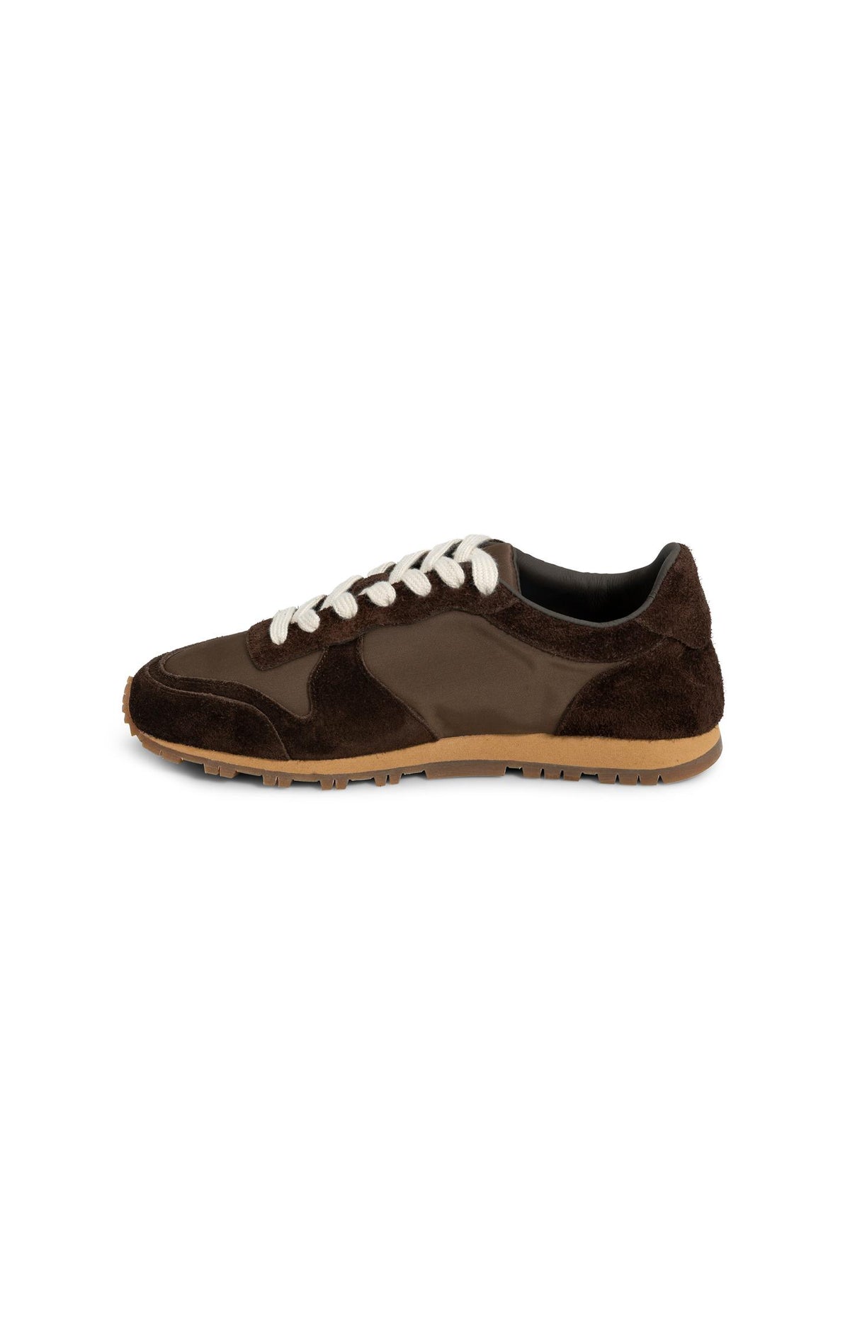 Suede sneakers with contrasting details - Cocoa Brown