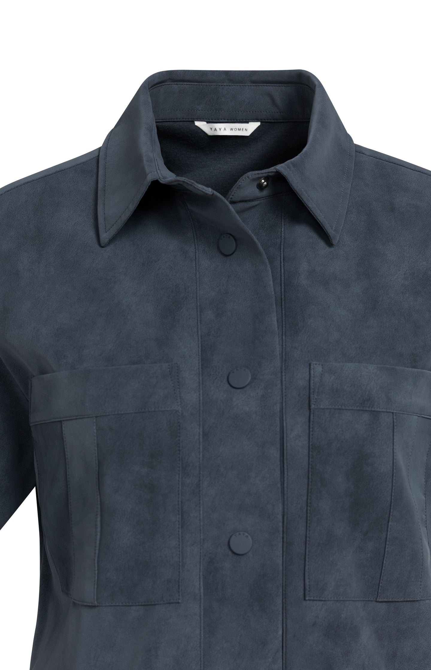 Suedine dress with short sleeves