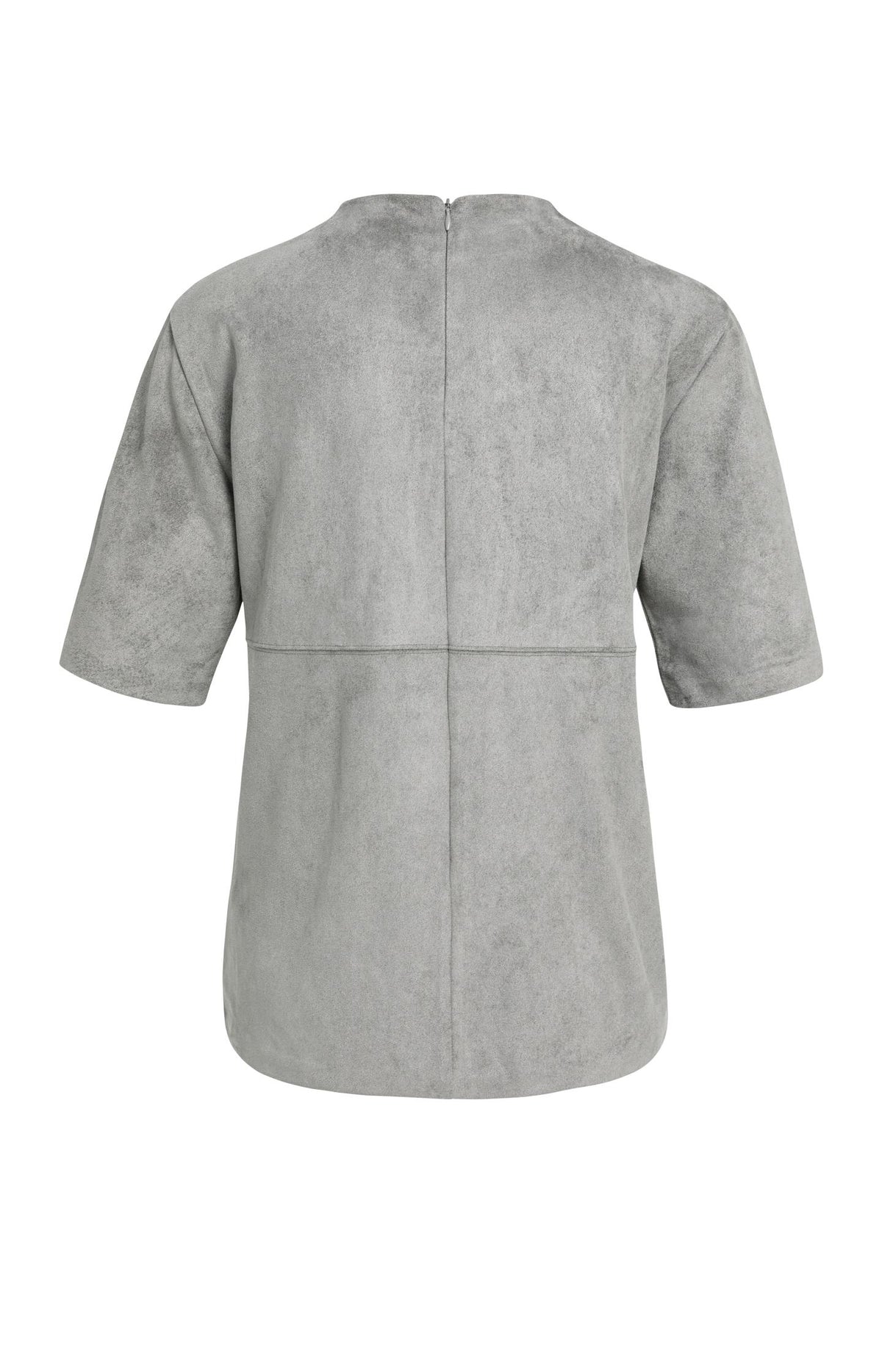 Suedine top with mid-length sleeves