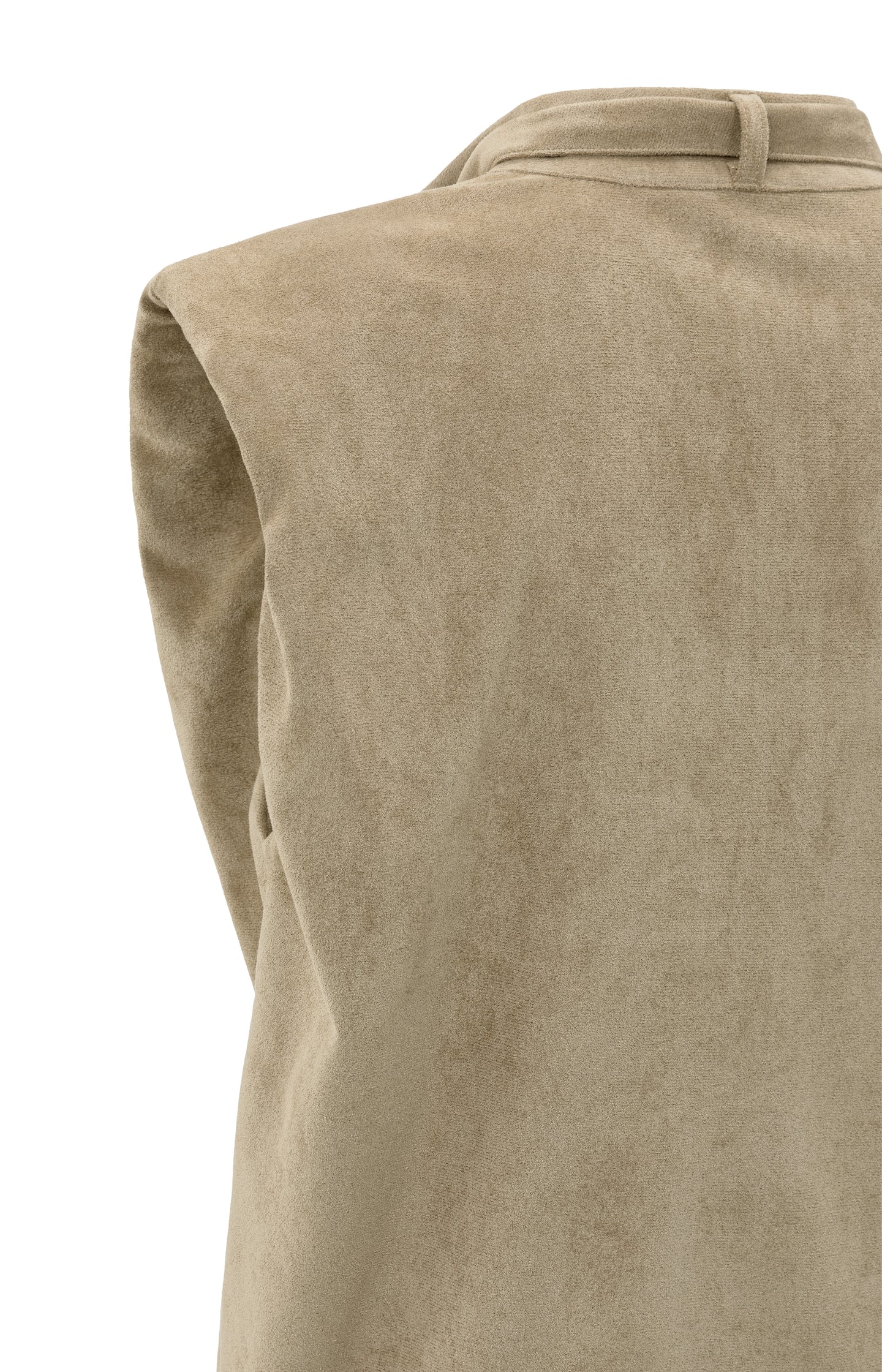 Suedine top with tie detail and collar