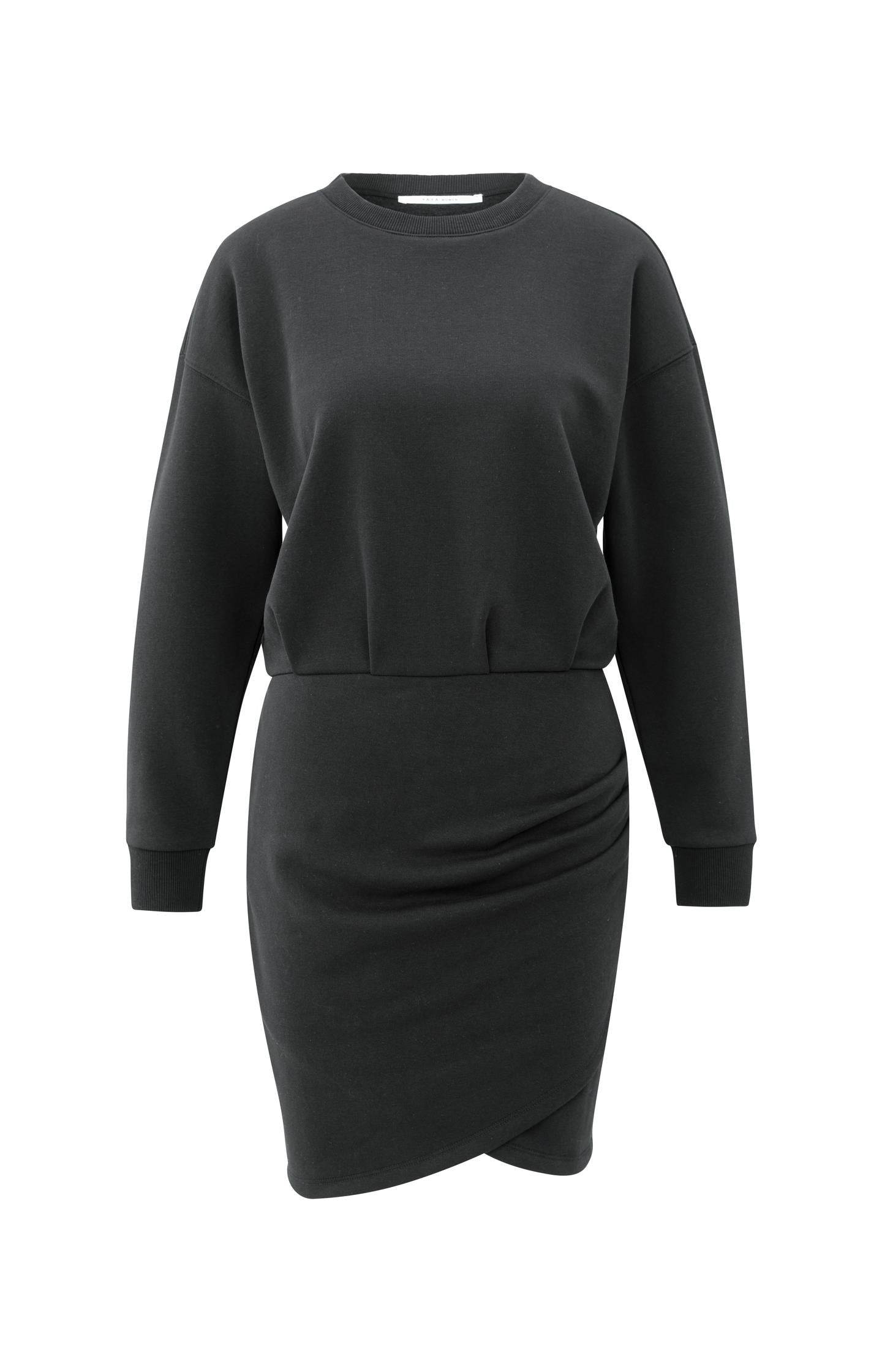 Sweat dress with pleat, buckle and round neck - Type: product