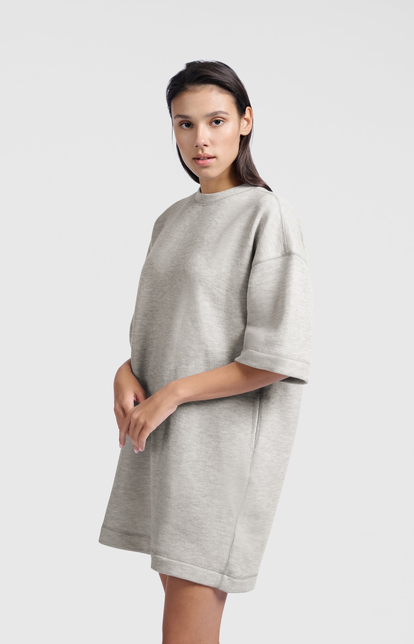 Sweat dress with round neckline
