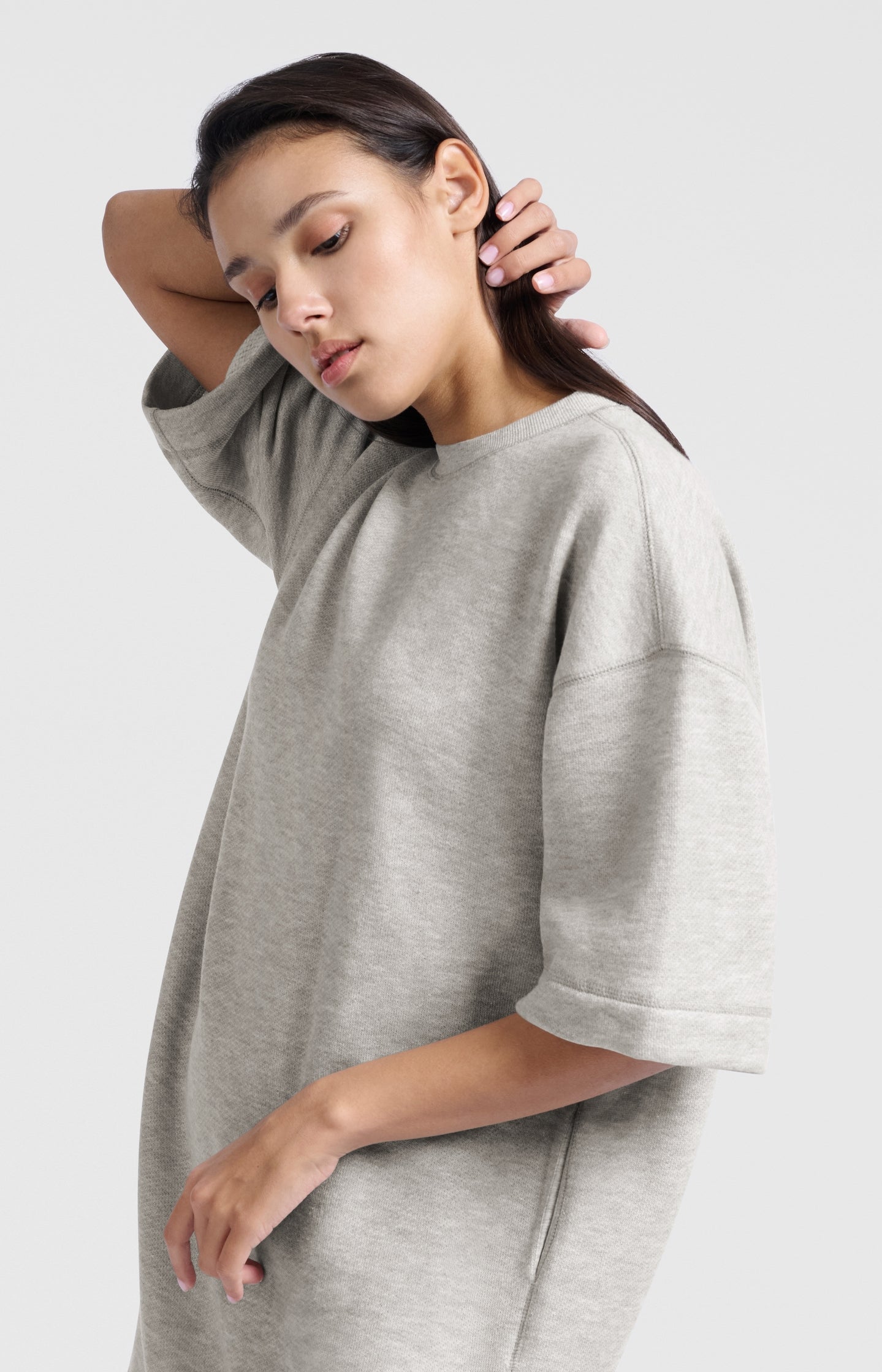 Sweat dress with round neckline