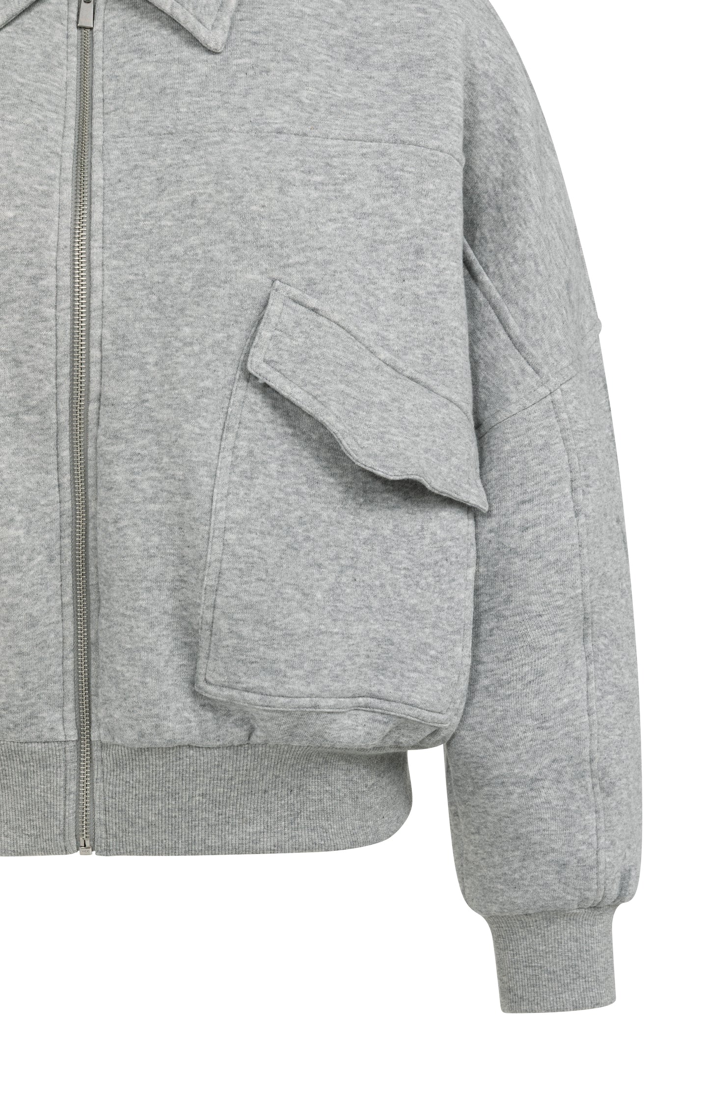 Sweat jacket with patch pockets and zip front closure - Type: lookbook