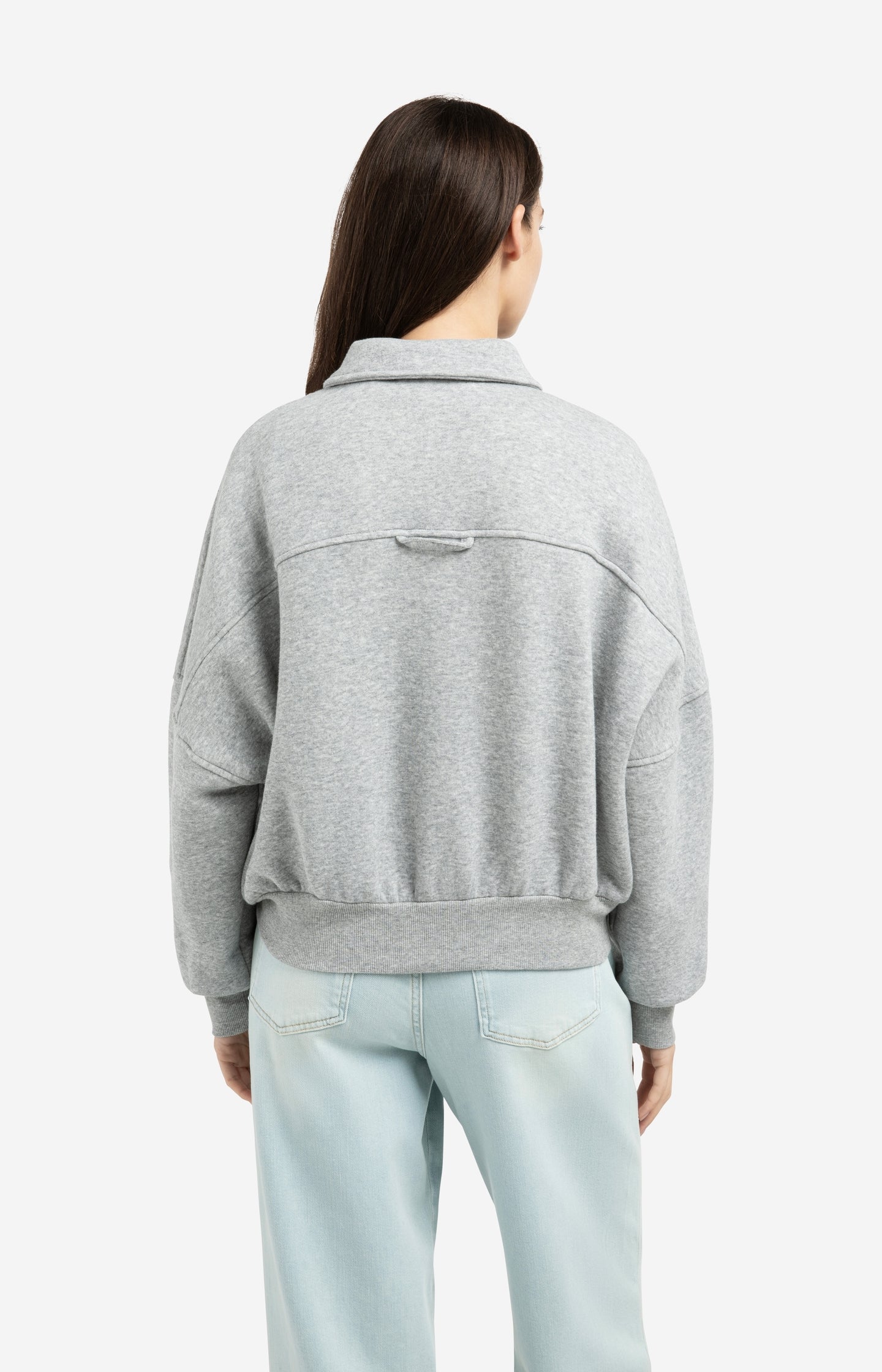 Sweat jacket with patch pockets and zip front closure - Type: lookbook